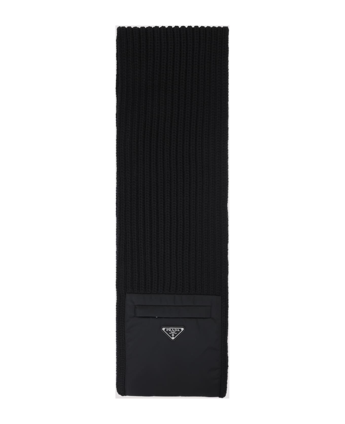 Prada Virgin Wool Scarf - Nero