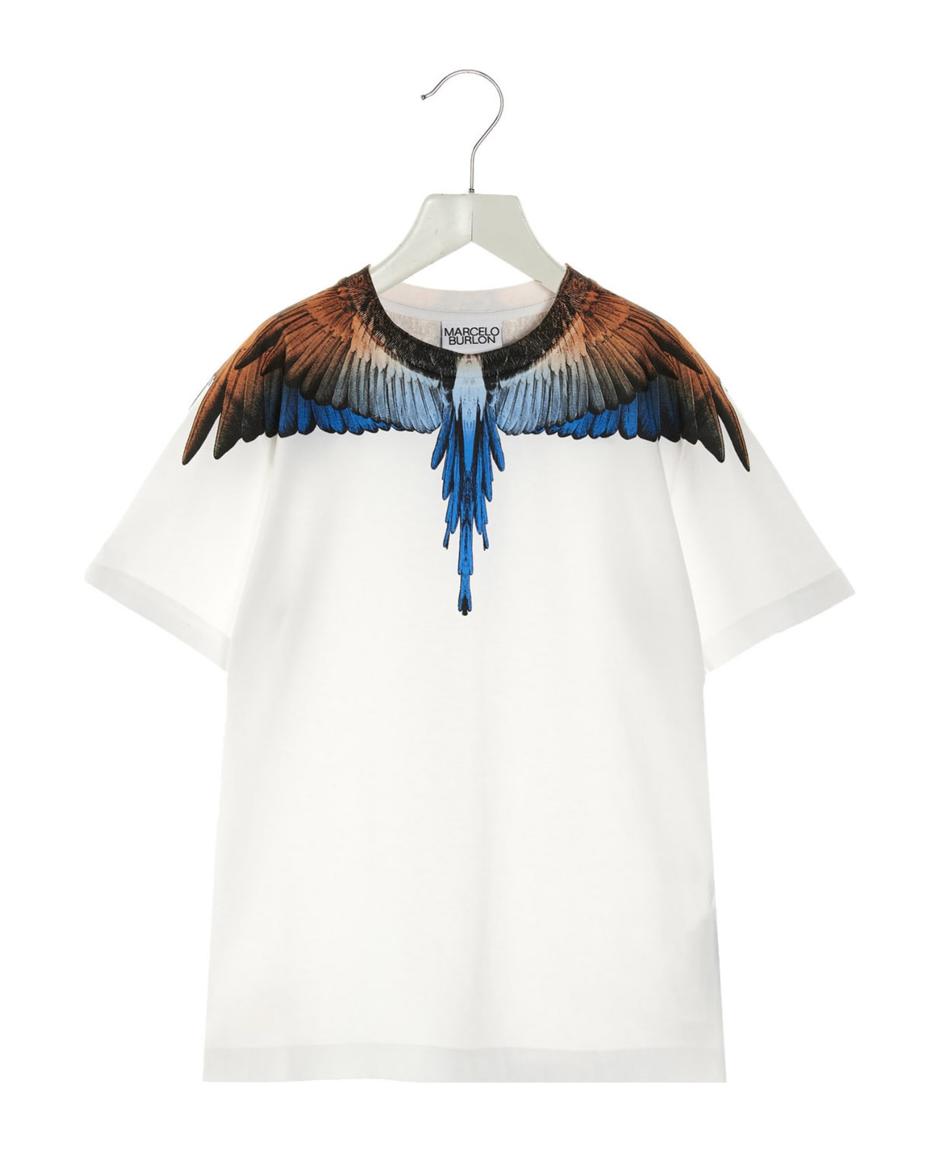 Marcelo Burlon T-shirt 'orange Blue Wings' - White