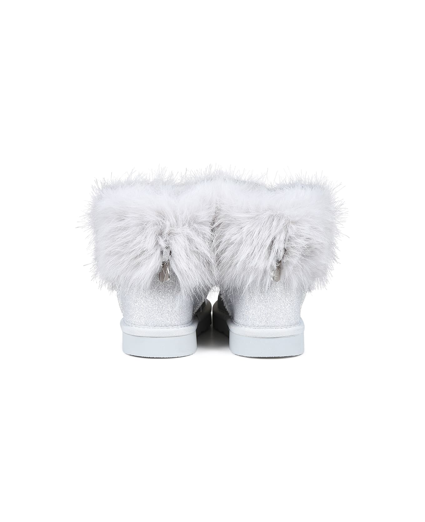 Monnalisa Silver Ankle Boots For Girl With Herat - Silver