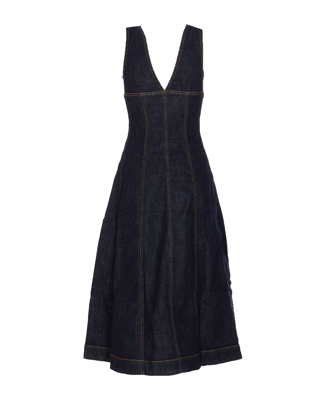 self-portrait Denim Midi Dress - Black