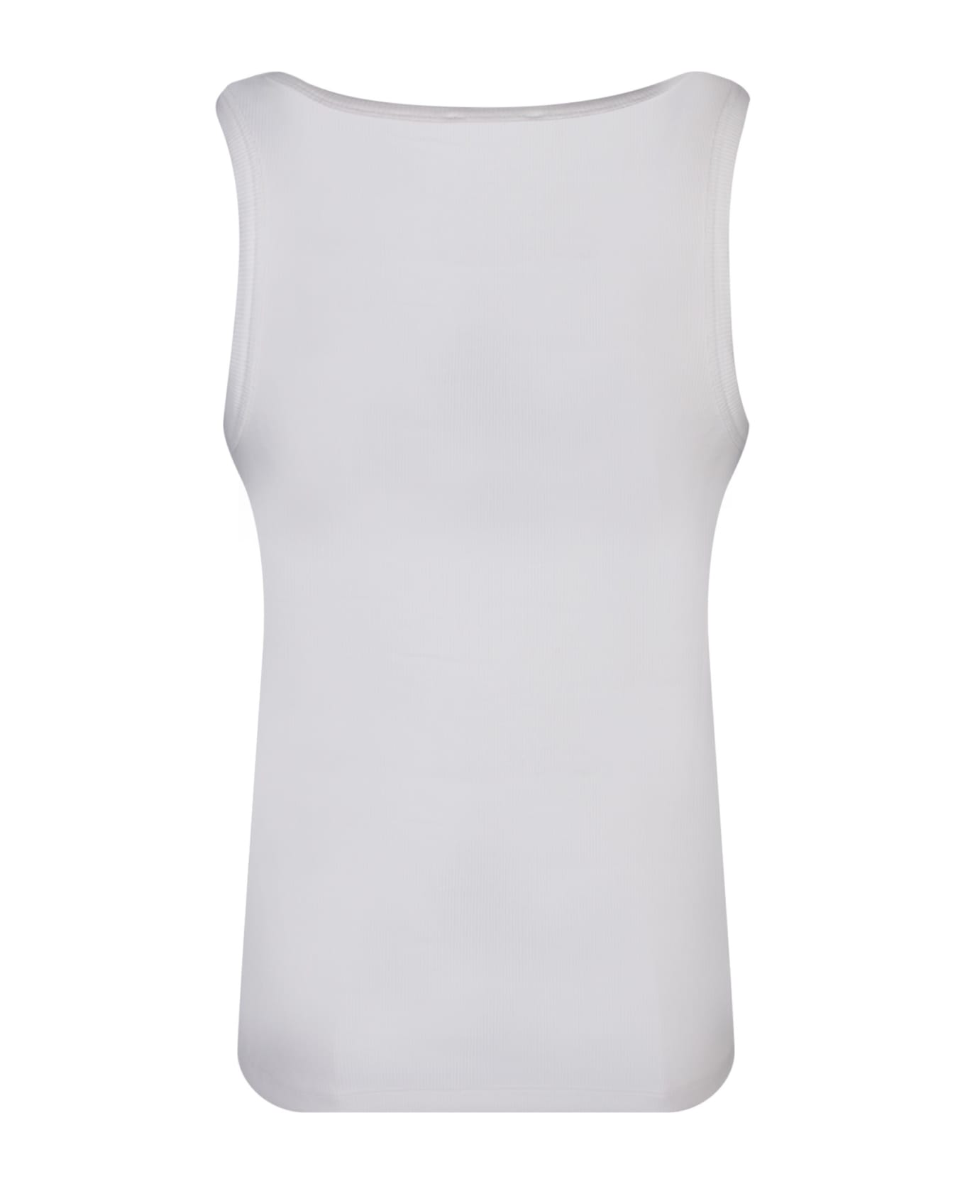 Moncler Ribbed Tank Top With Embroidered Logo - 034