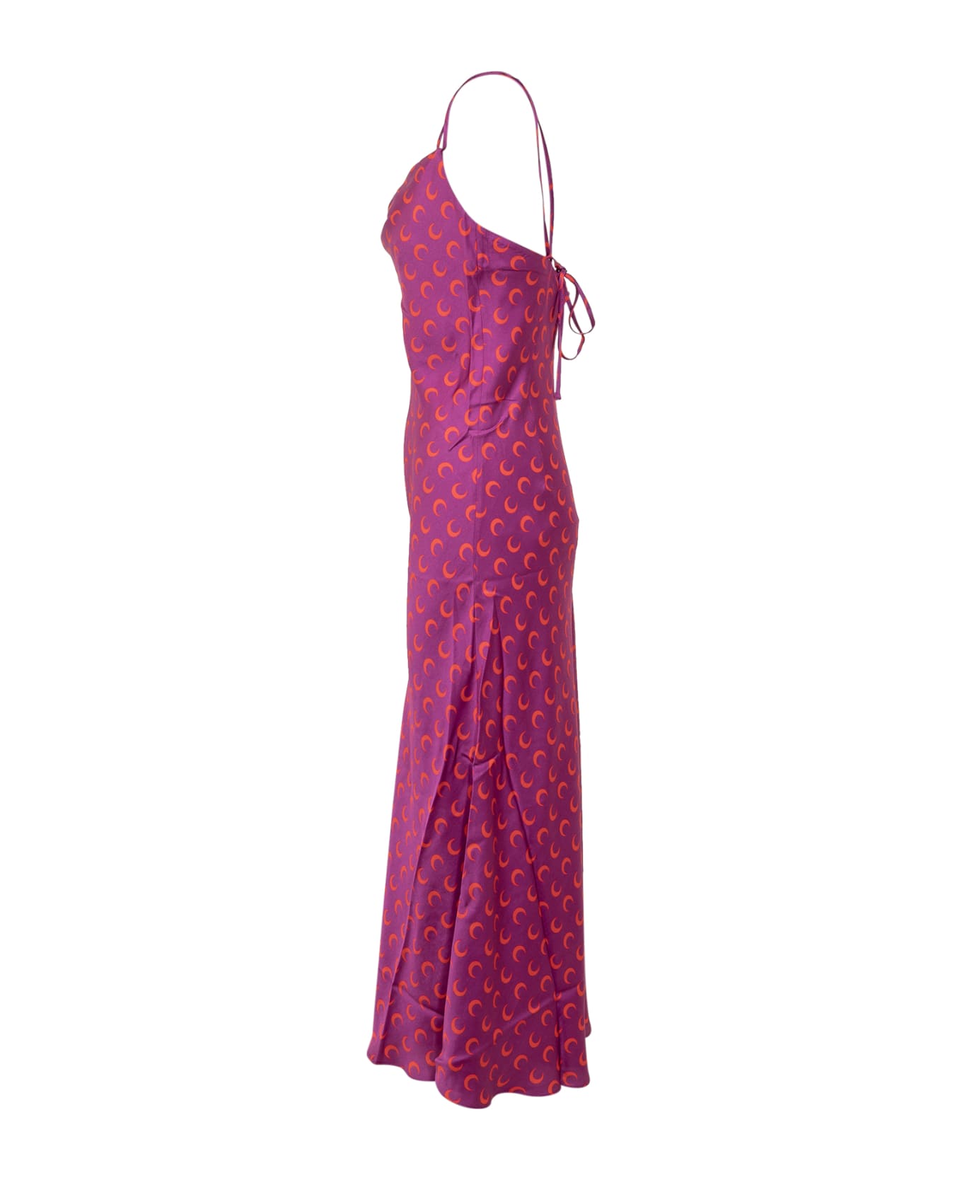 Marine Serre Dress With Moon Logo - Violet