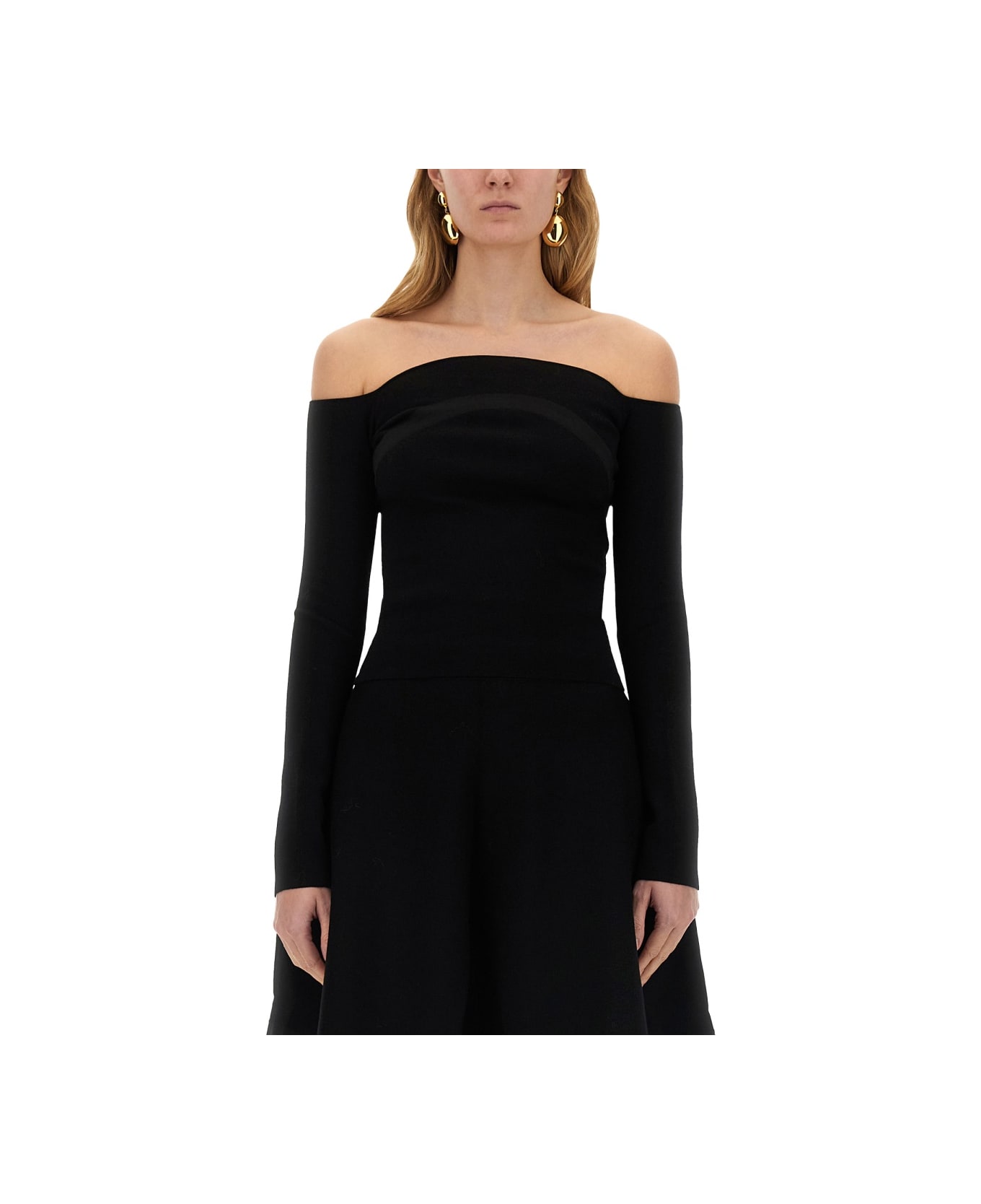 Nina Ricci Top With "bardot" Neckline - BLACK
