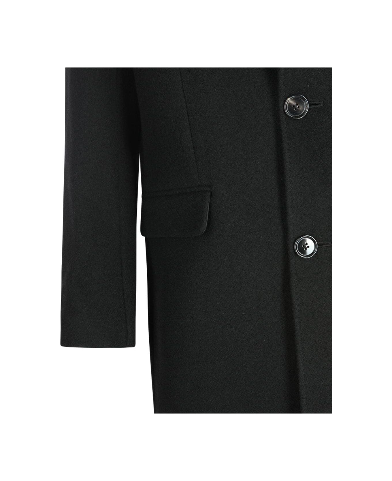 Ami Alexandre Mattiussi Paris Single Breasted Classic Coat - Black