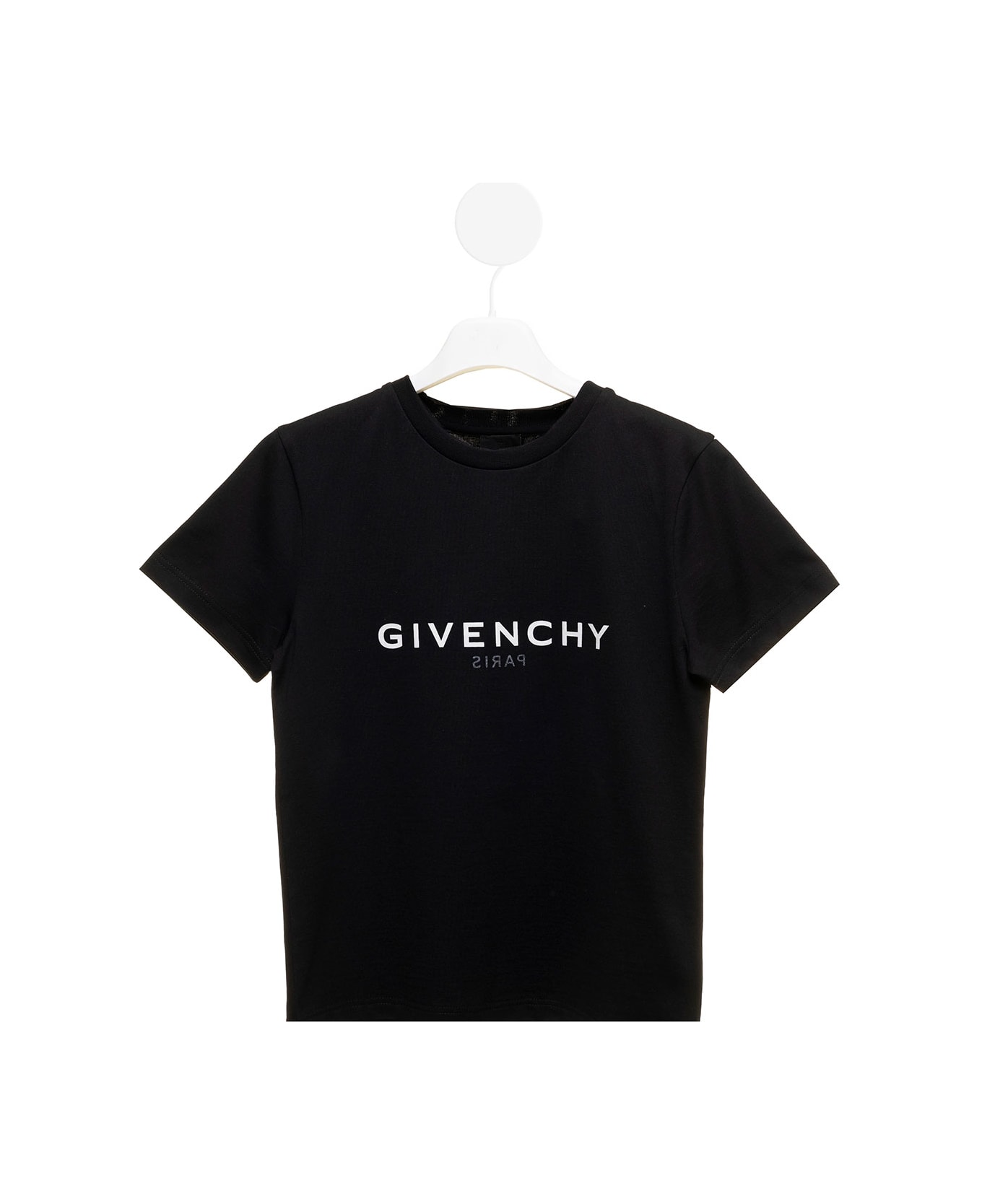 Givenchy Black Jersey T-shirt With Logo Givenchy Kids Boy - Black Tシャツ＆ポロシャツ