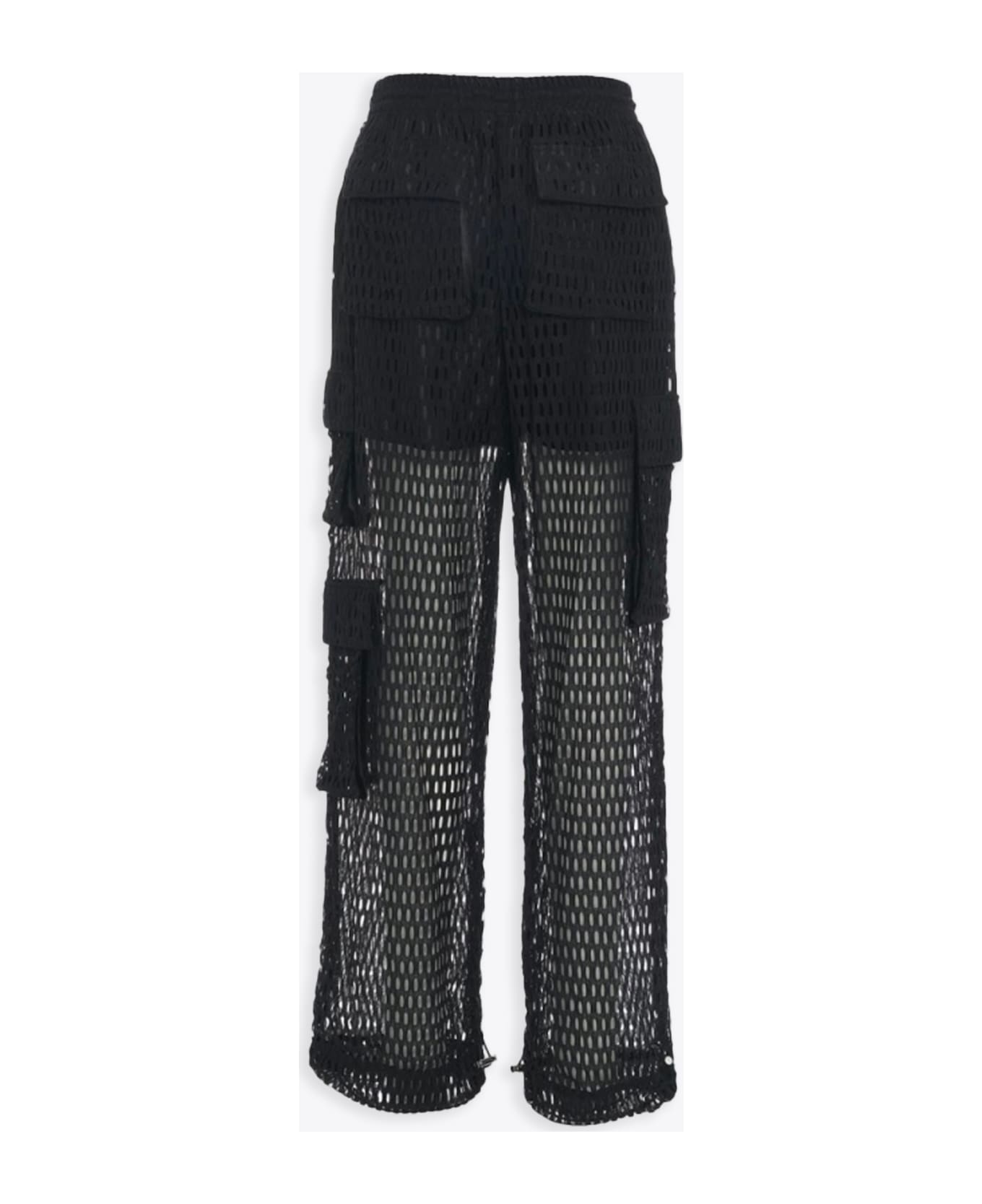 Khrisjoy Pants Multipocket Mesh Black mesh cargo pant - Pants Multipocket Mesh - Nero ボトムス