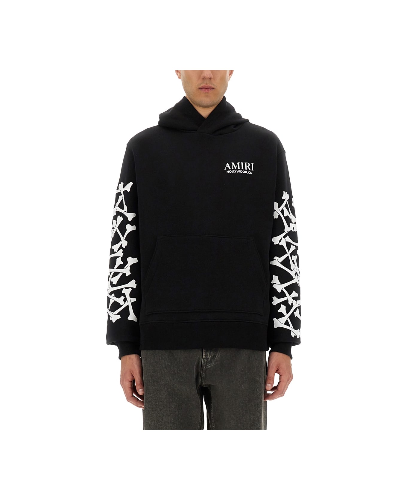 パーカー・フーディ AMIRI FW25 STACKED BONES PRINT HOODIE (AMJYHD1051 BLACK) AMIRI Stacked Bones Print Hoodie | italist
