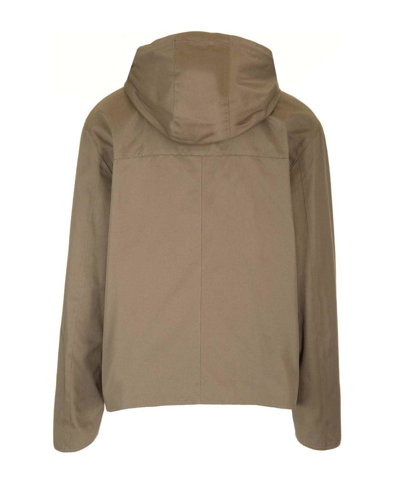 Loewe Zip-up Hooded Jacket - Khaki brown