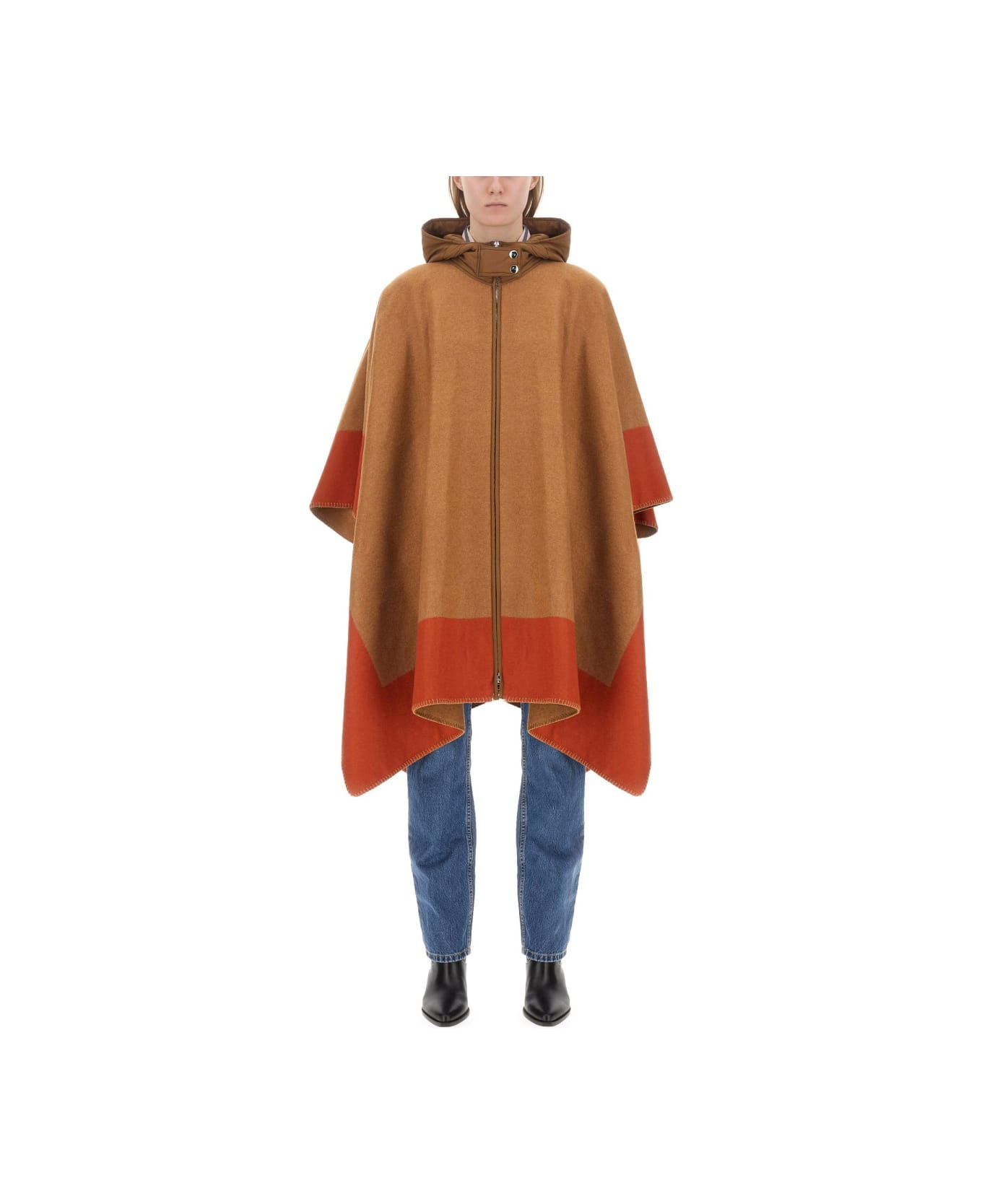 Etro Cape With Logo - BROWN