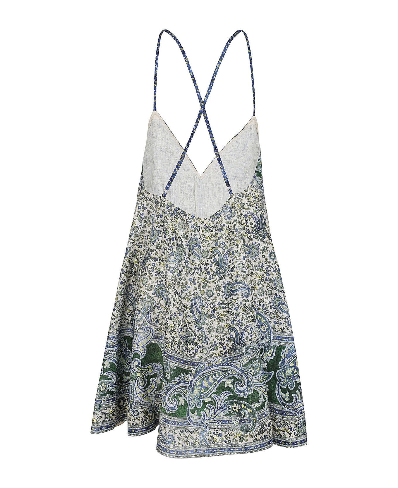 Zimmermann Ottie Swing Dress - Grpa Green Paisley