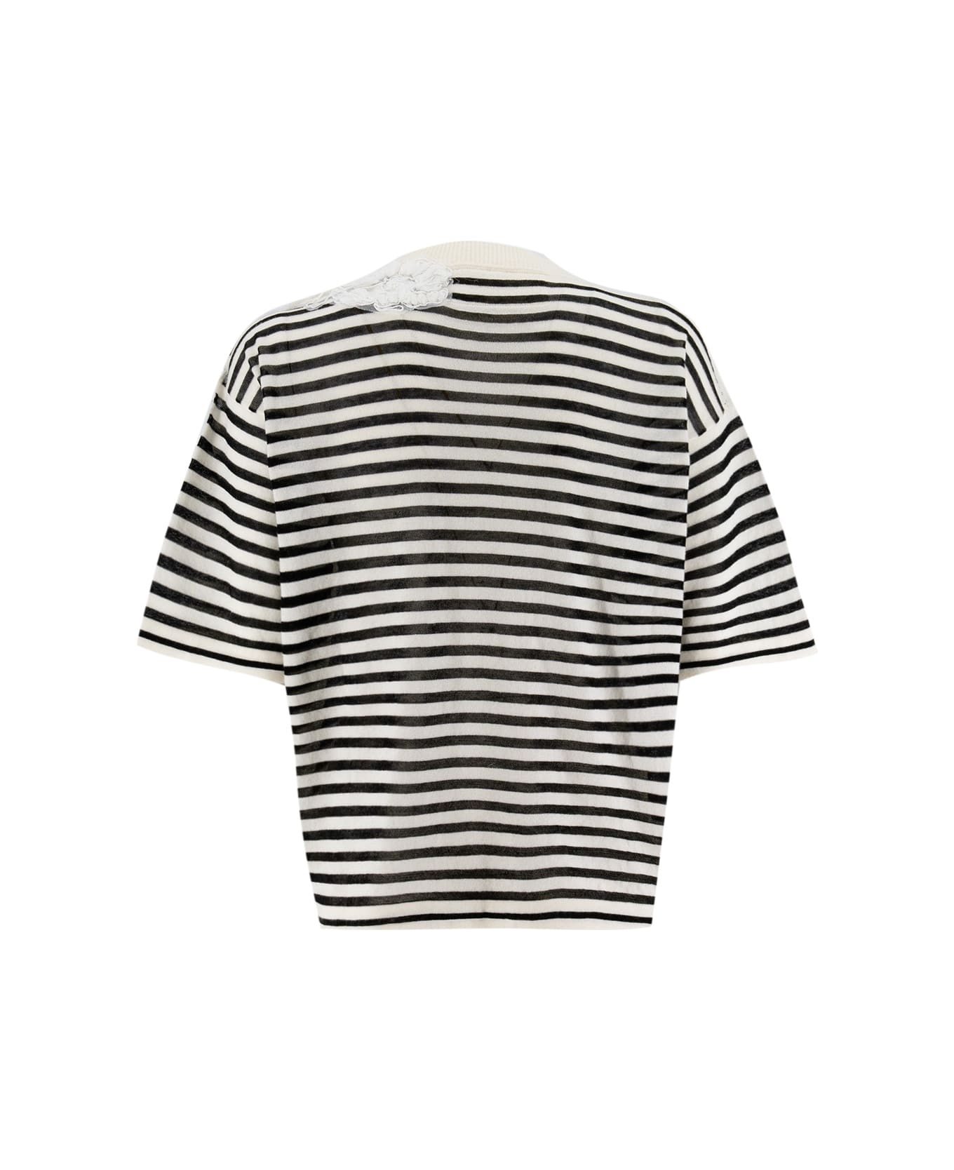 Ermanno Scervino Maglieria - BASE BIANCA RIGA NERA