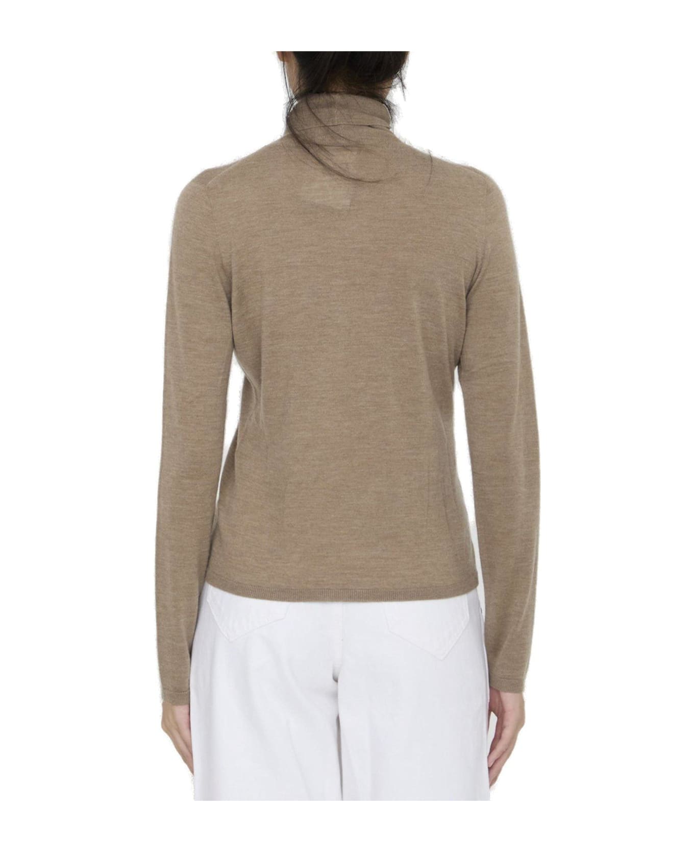 Max Mara Turtleneck Long-sleeved Jumper - Marrone