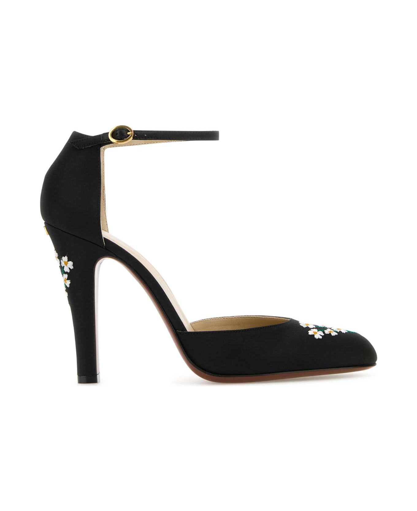 Valentino Garavani Black Fabric Hi Dolly Pumps - NERO