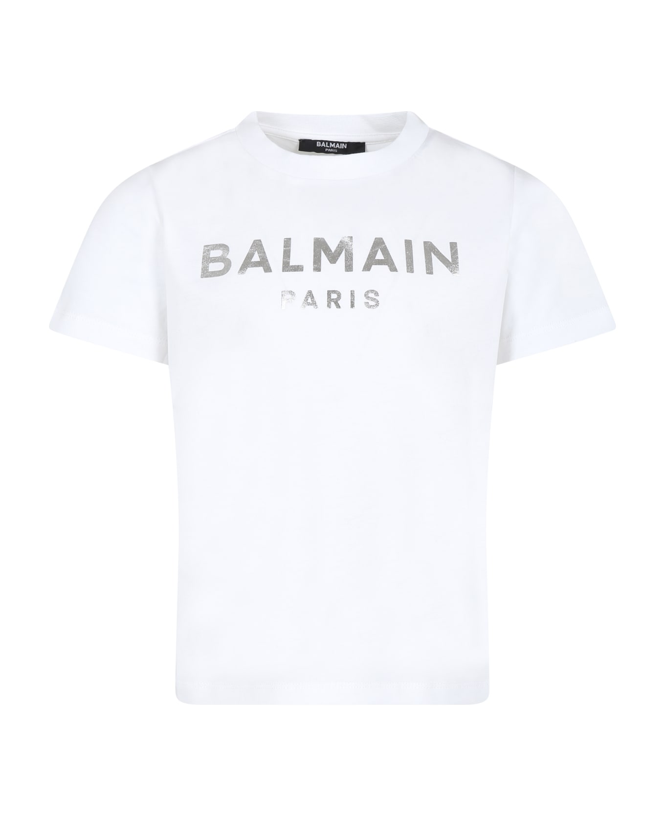 Balmain White T-shirt For Boy With Logo - White