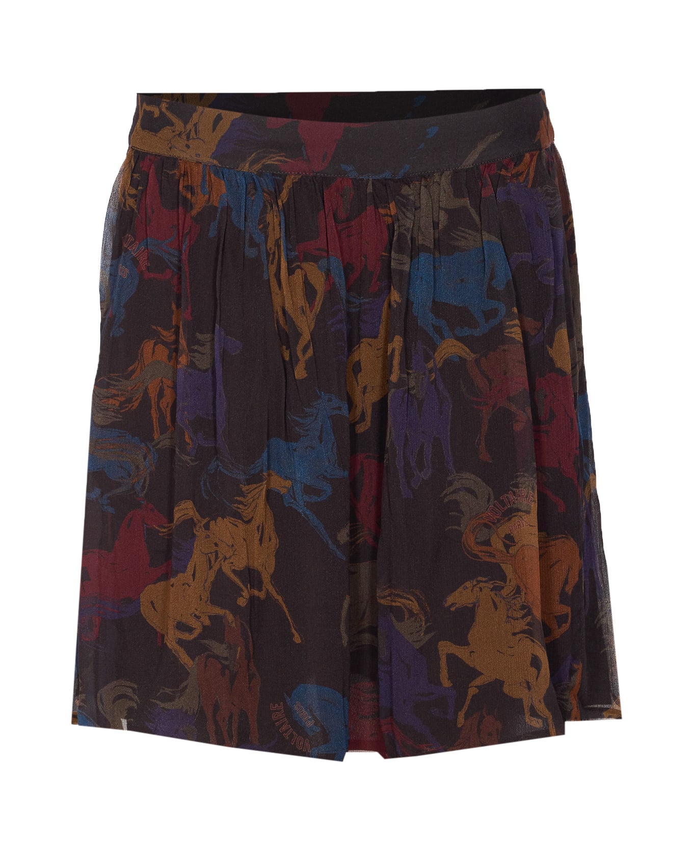 Zadig 
Voltaire Jadys Mousseline Horses Skirt - Brown