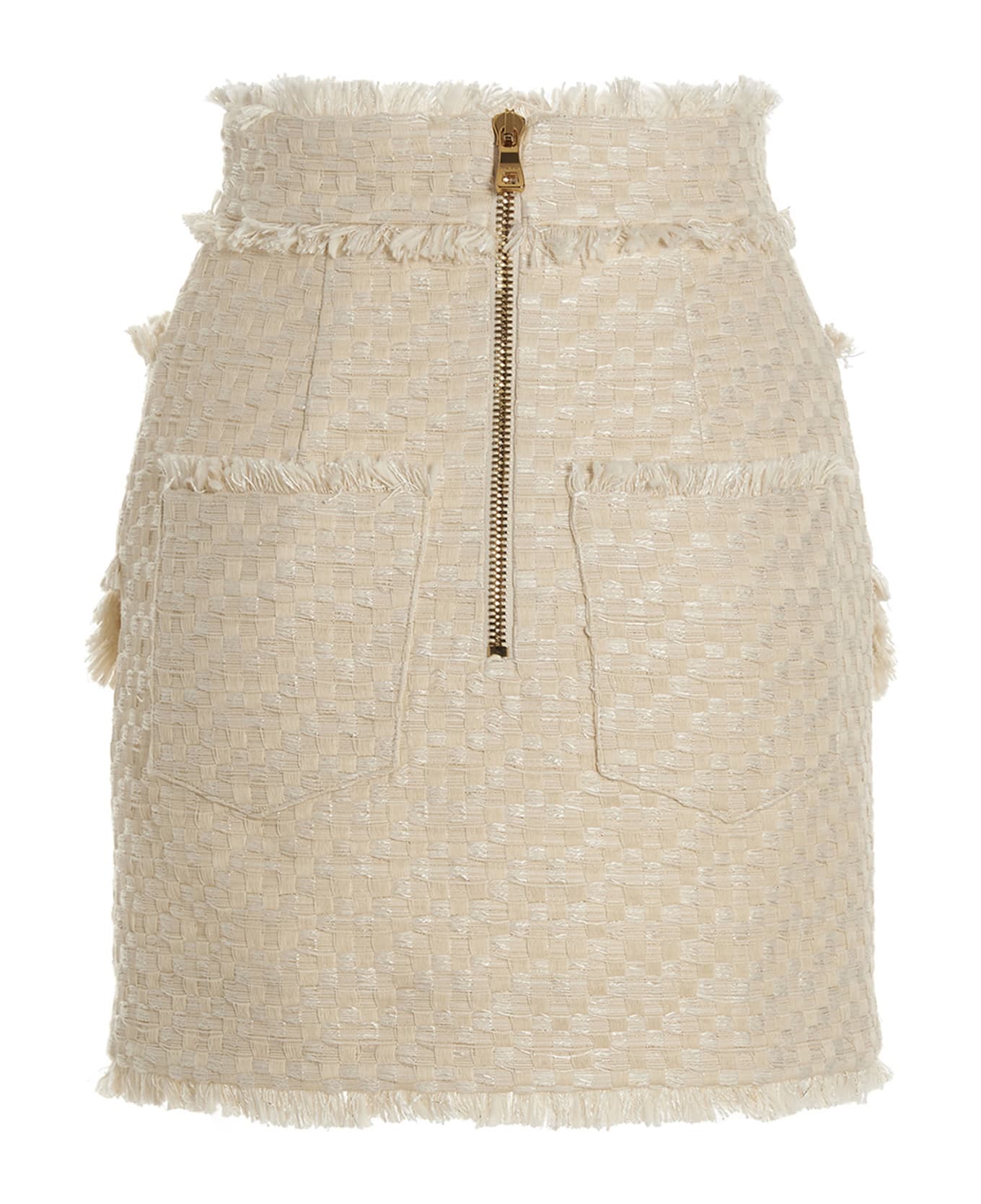 Balmain Tweed Skirt - Bianco