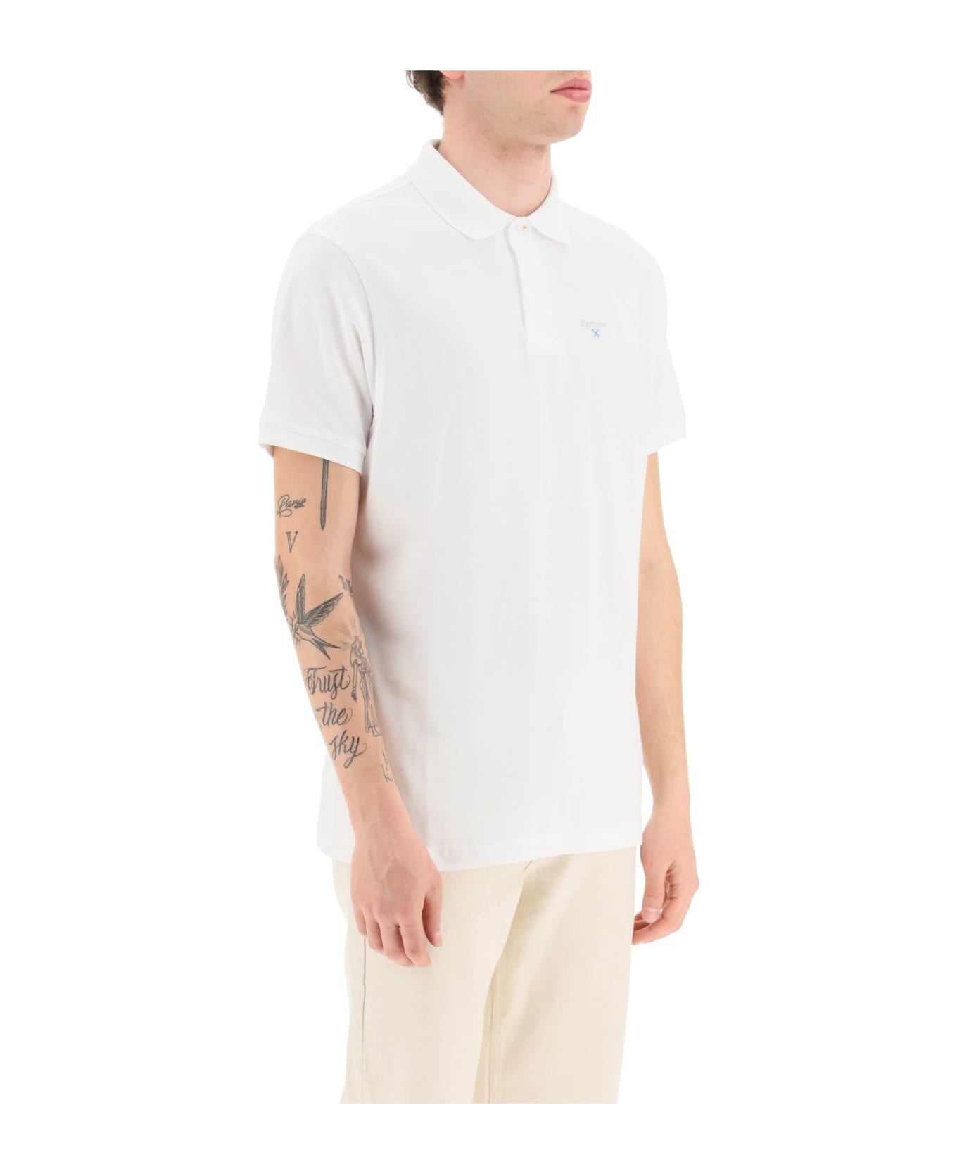 Barbour Polo Shirt With Embroidery - White