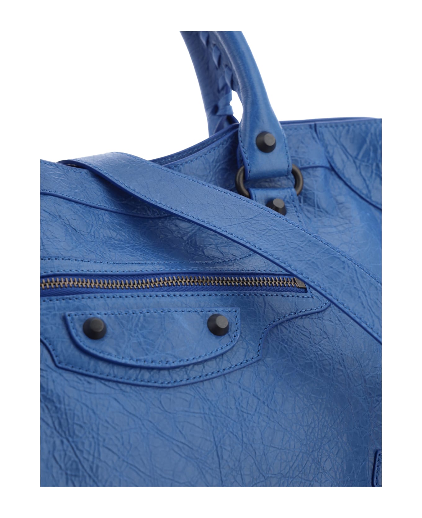 Balenciaga Le City Medium Leather Bag - blue