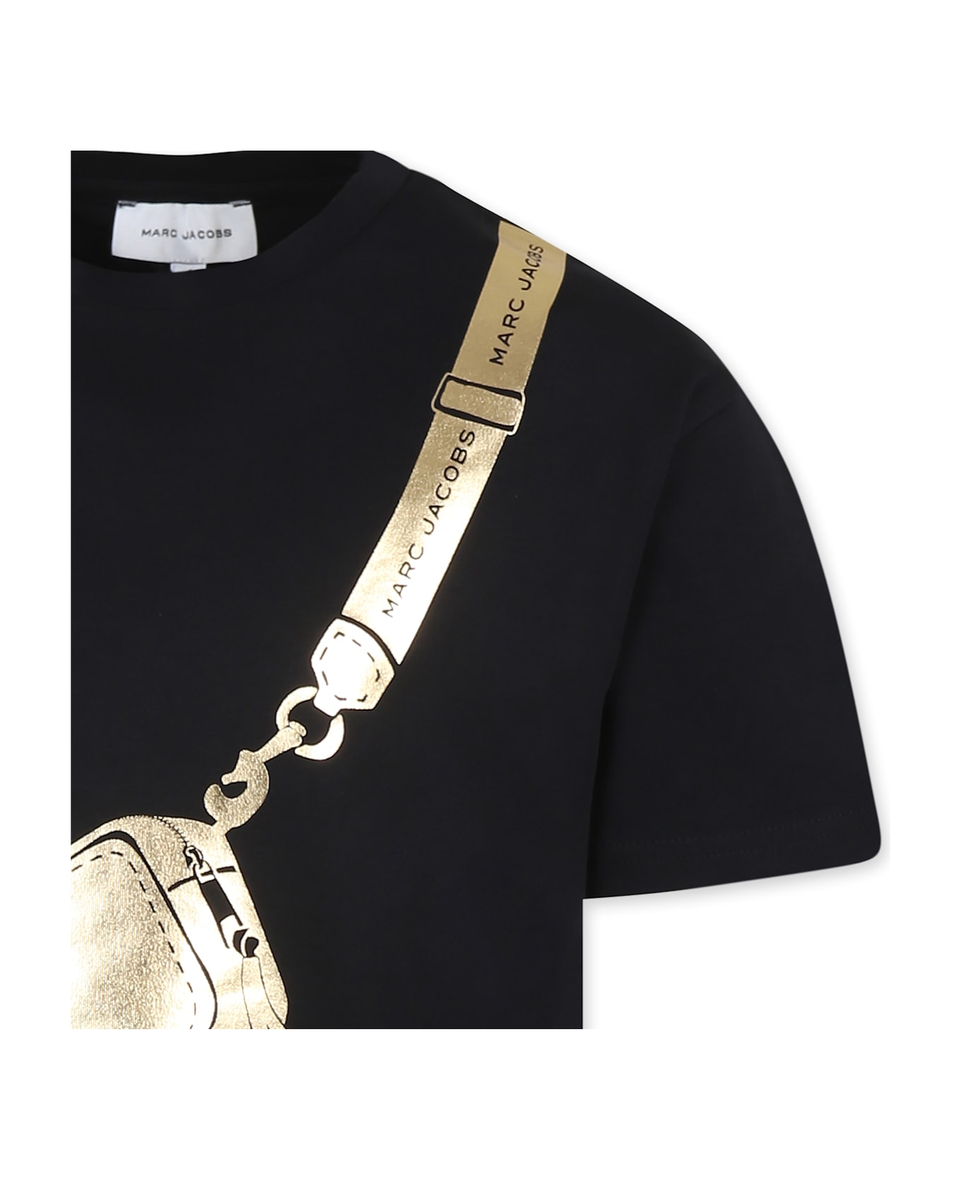 Marc Jacobs Black Dress For Girl With Bag Print - Black