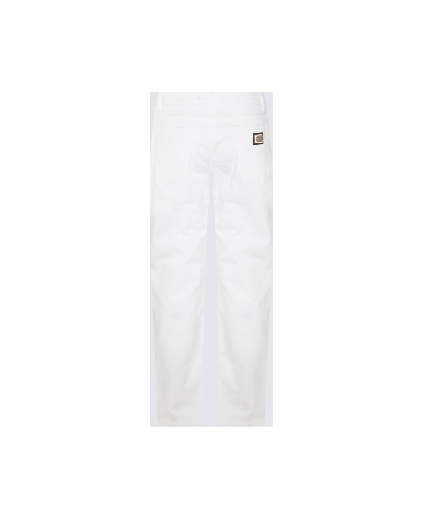 Dolce & Gabbana White Cotton Blend Jeans - White