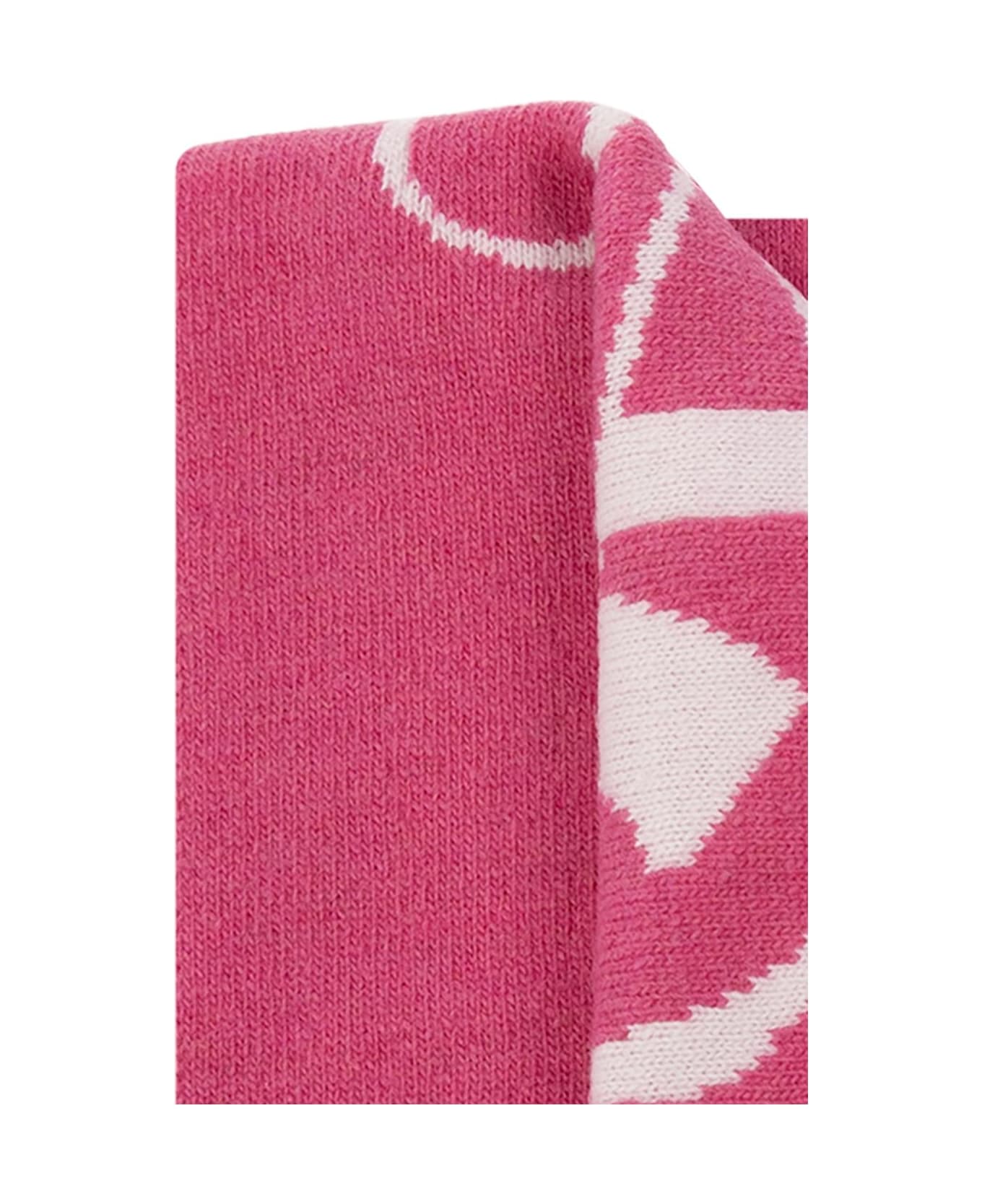 Palm Angels Scarf With Logo - Fuchsia Wh