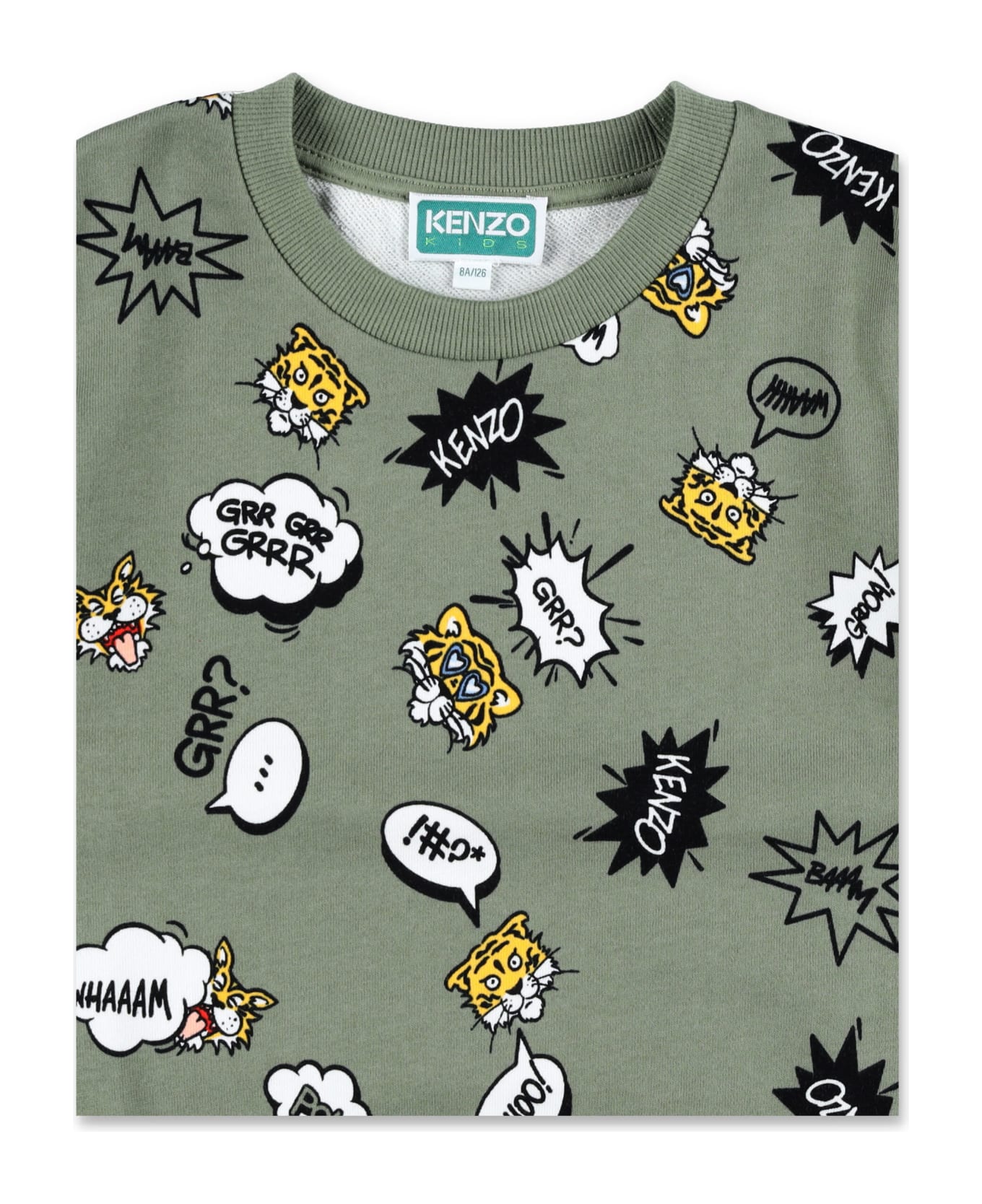 Kenzo Kids Campus Printed Sweatshirt - OLIVE ニットウェア＆スウェットシャツ