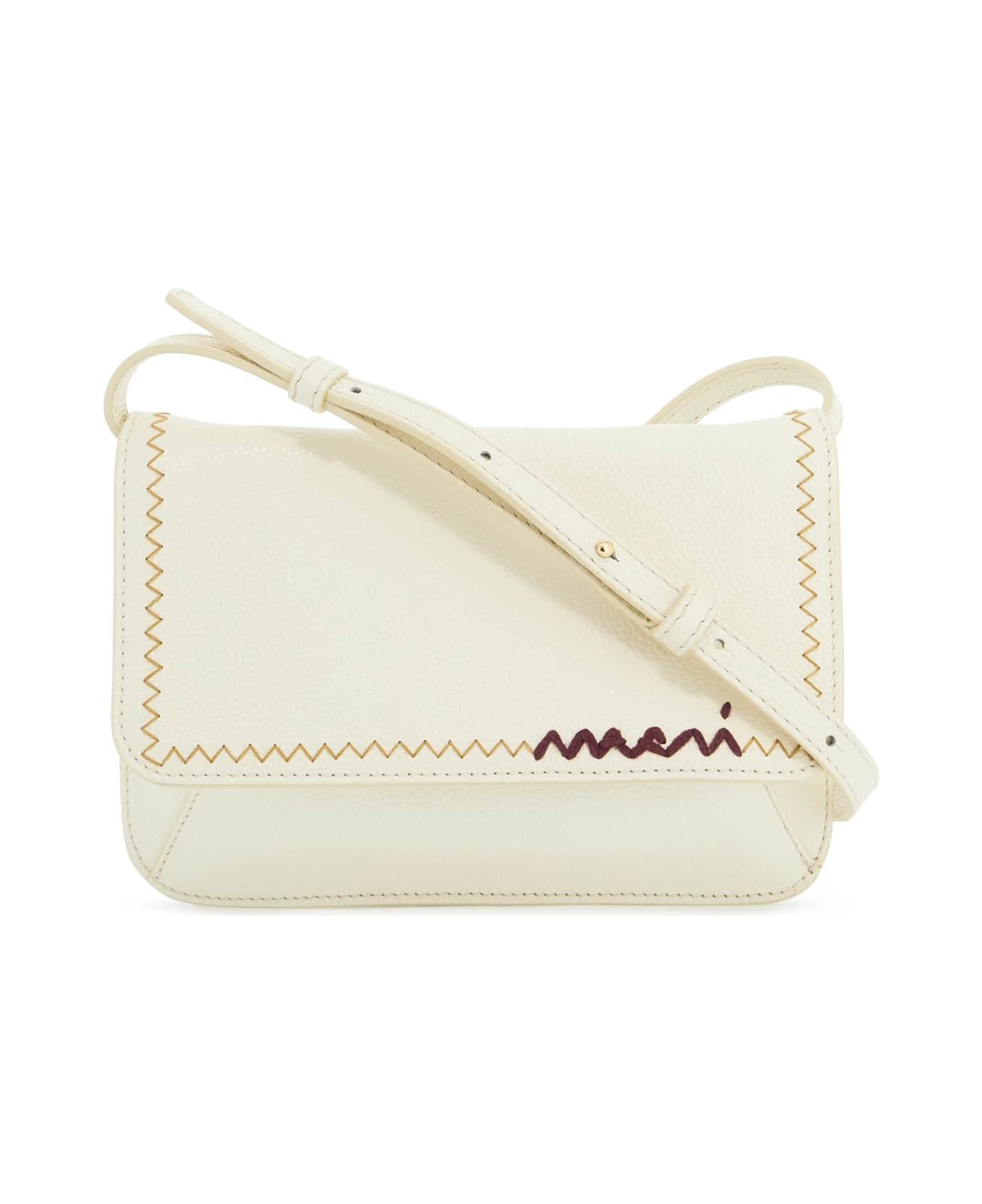 Marni Flap Trunk Shoulder Bag With - IVORY (White)