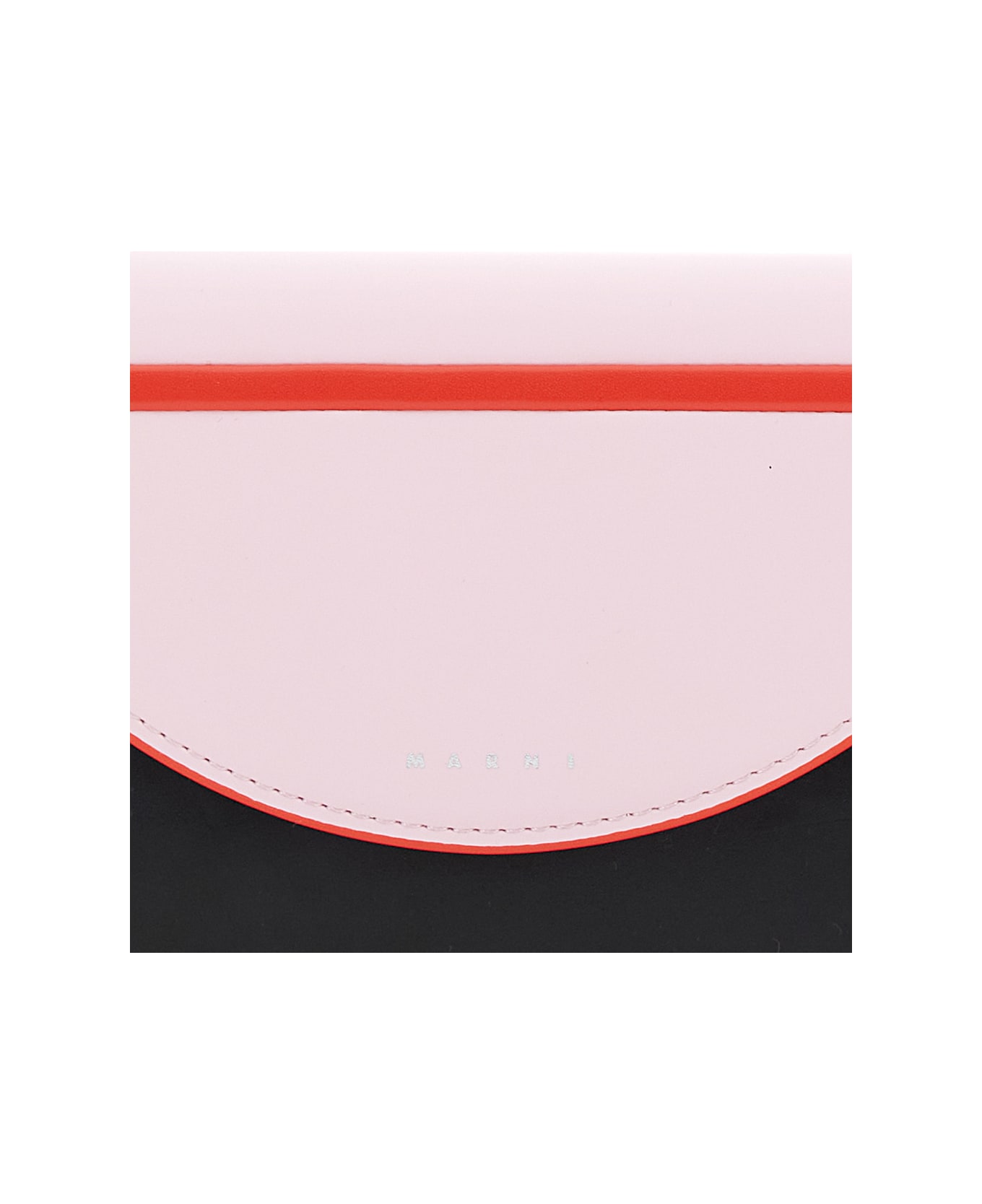 Marni Pink And Black Clutch With Logo Lettering And Shoulder Strap In Tech Fabric Girl - Pink