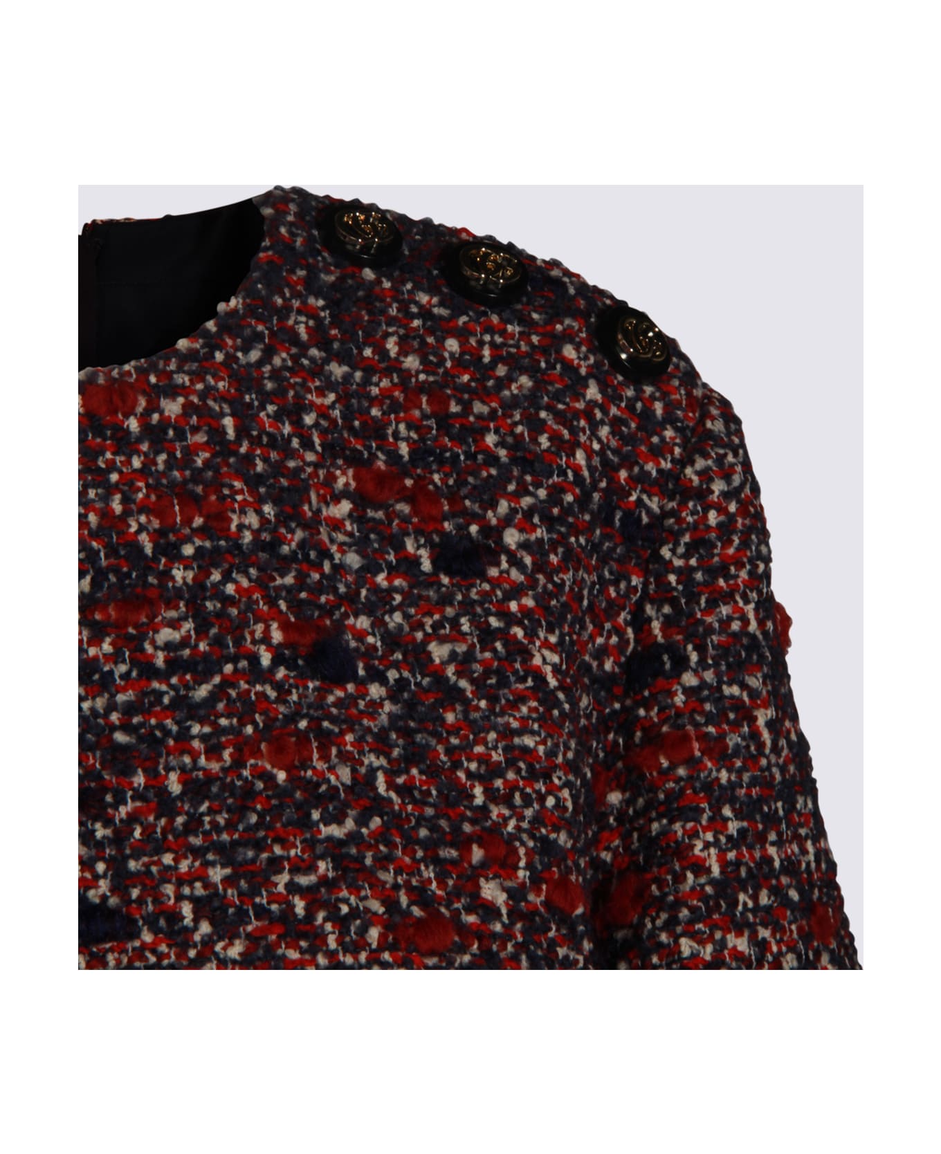 Gucci Blue And Red Wool Dress - Blue