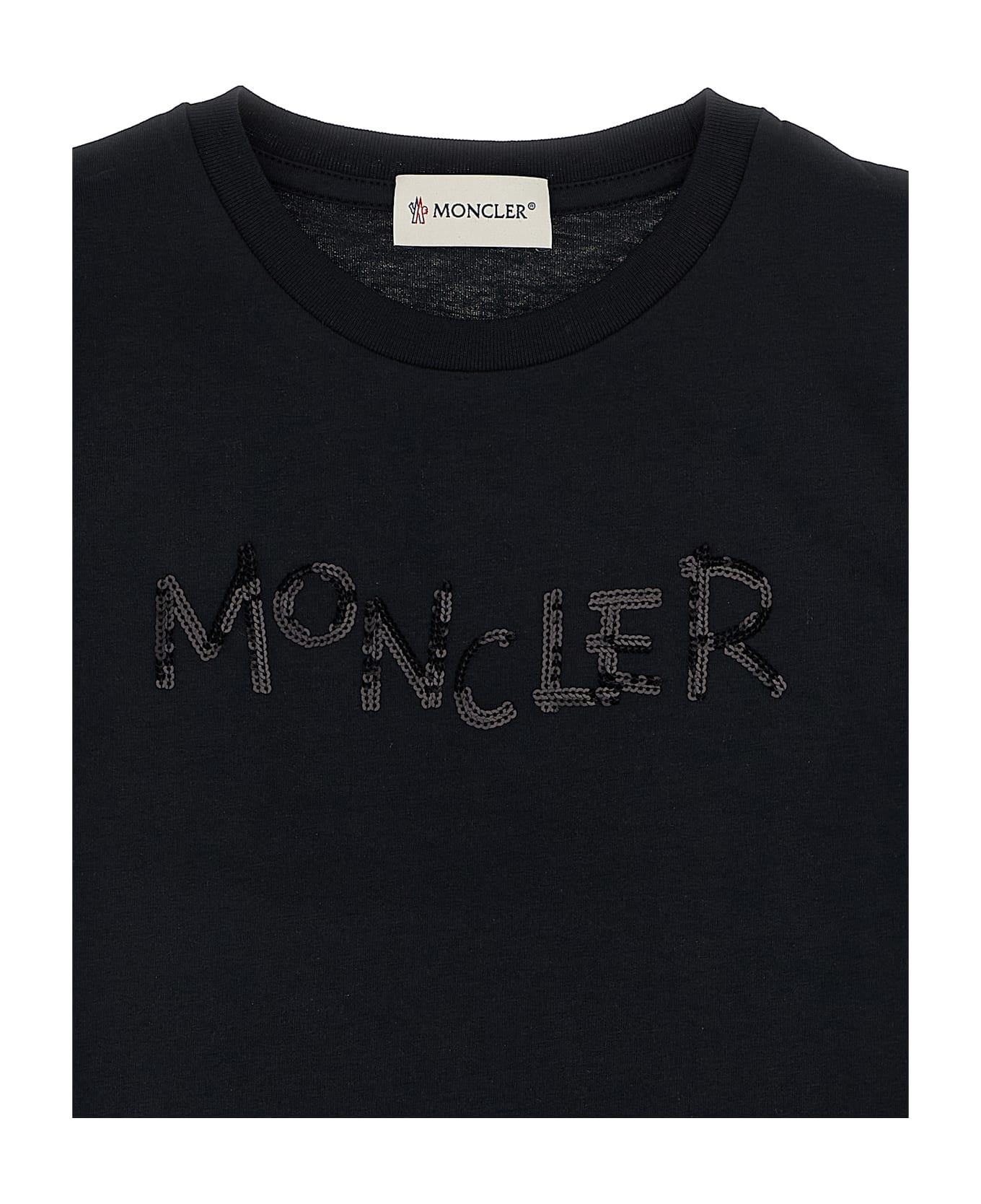 Moncler Sequins Logo T-shirt - Black  