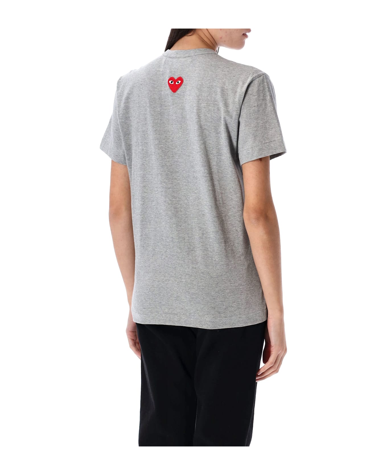 Comme des Garçons Play Back Red Heart Patch T-shirt - GREY