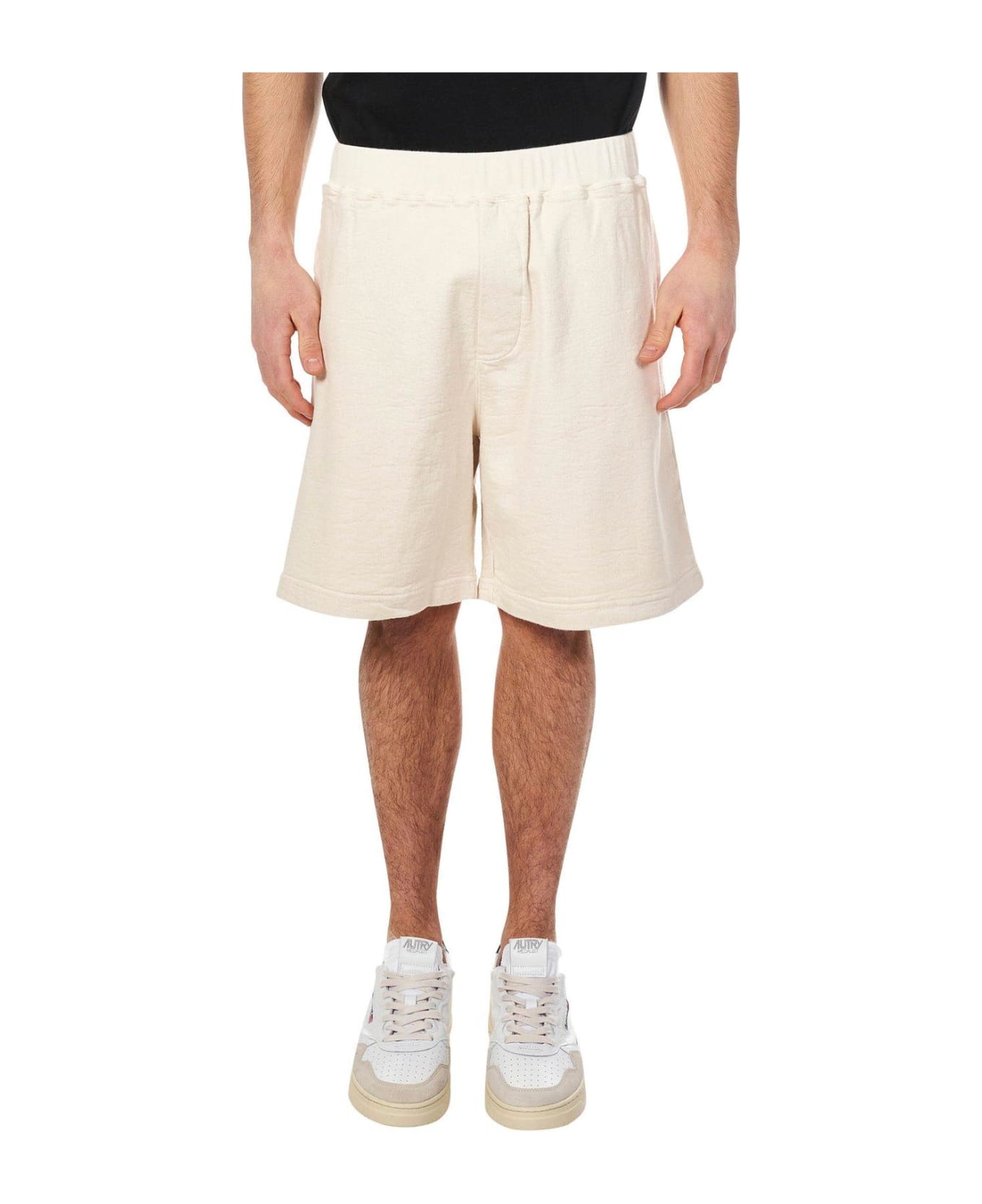 Dsquared2 Logo Embroidered Wide Leg Track Shorts - Beige ショートパンツ