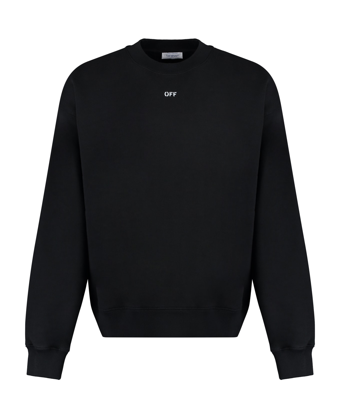 Off-White Cotton Crew-neck Sweatshirt - black