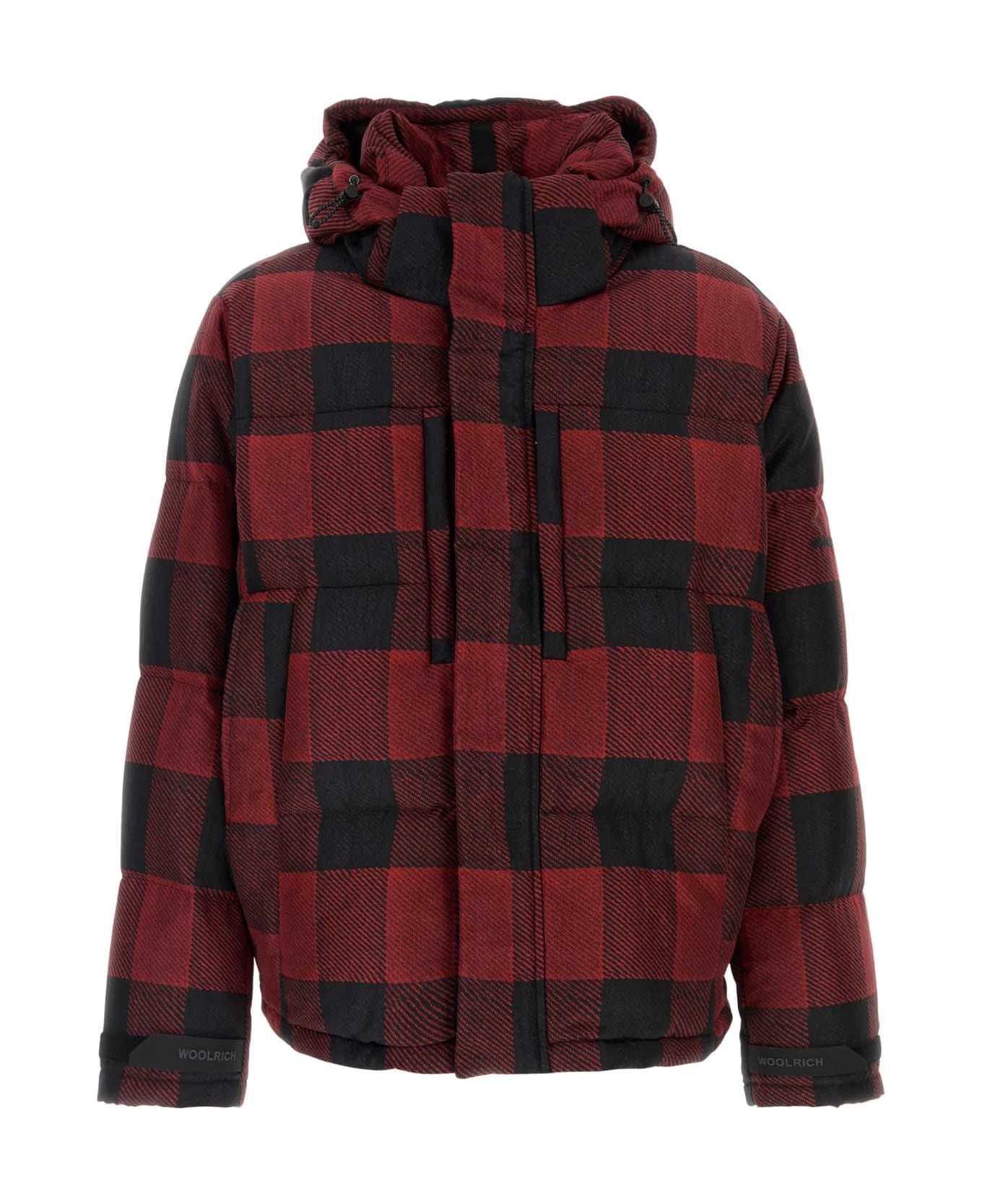 Woolrich Printed Nylon Down Jacket - REDBLACK