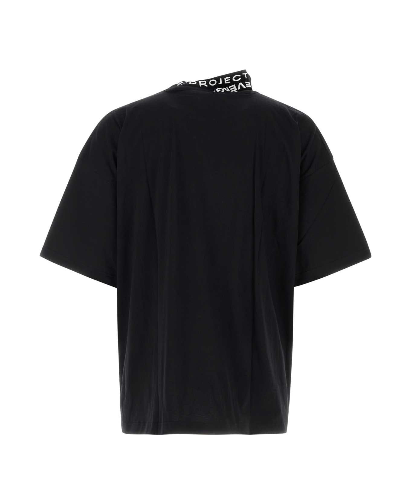 Y/Project Black Cotton T-shirt - EVERGREEN VINTAGE BLACK