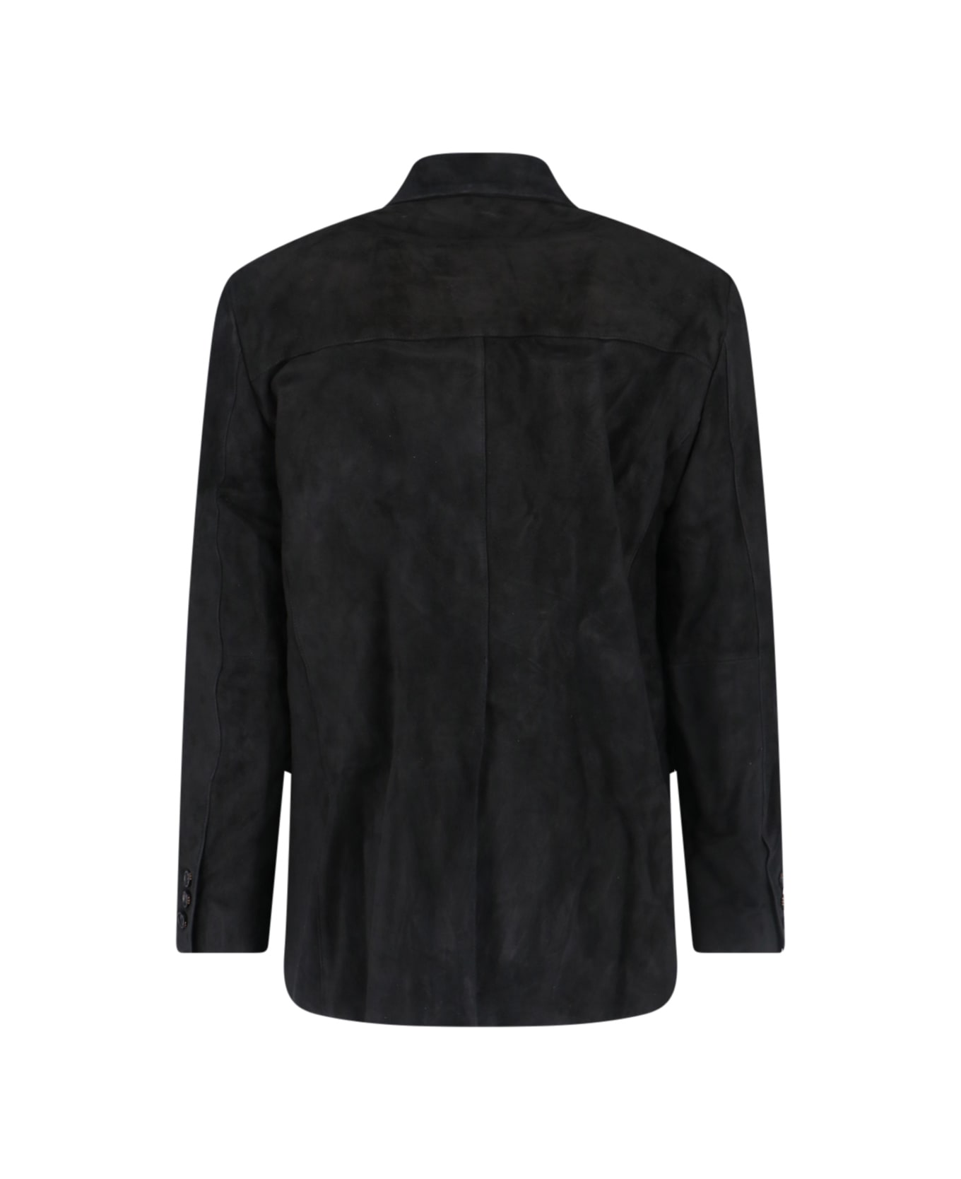 Tonywack Single-breasted Suede Jacket - Black  