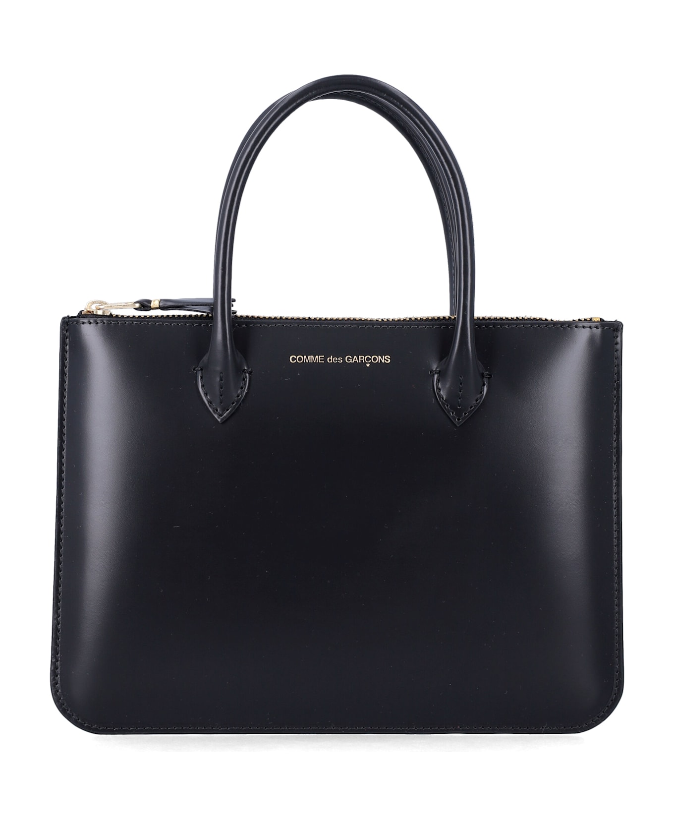 Comme des Garçons Wallet Leather Wallet Bag With Handles - Black 財布