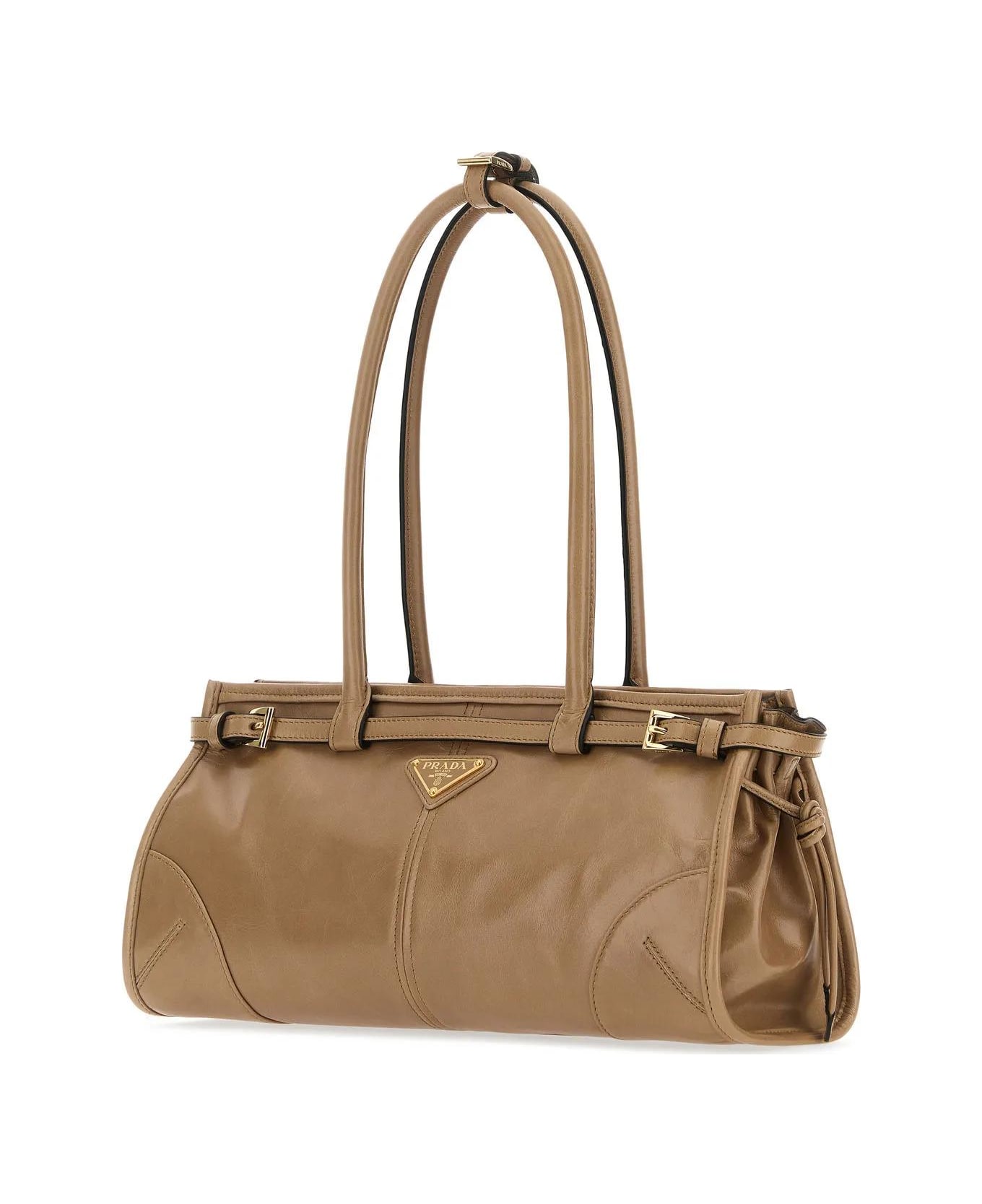 Prada Cappuccino Leather Shoulder Bag - Cammeo