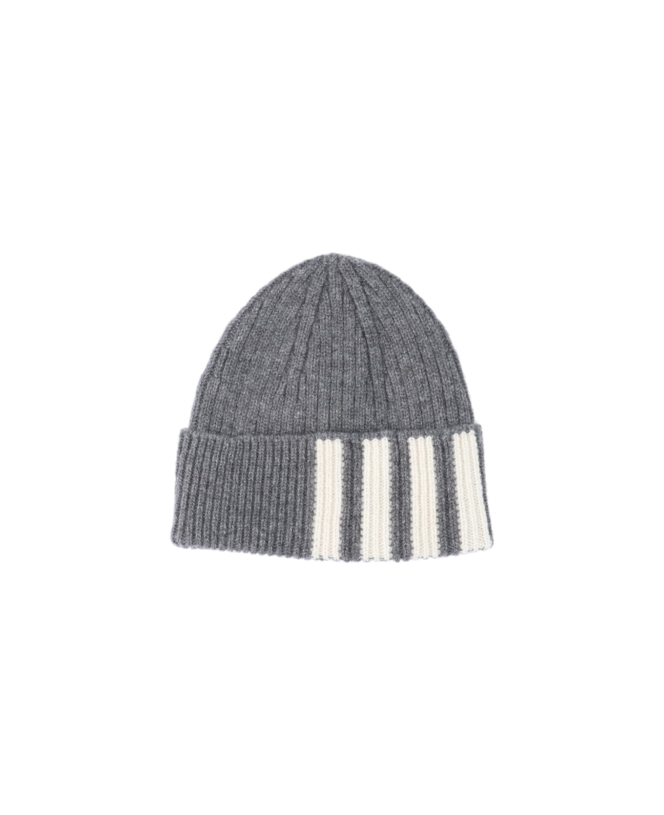 Thom Browne Cashmere Rib 4-bar Hat - Grey