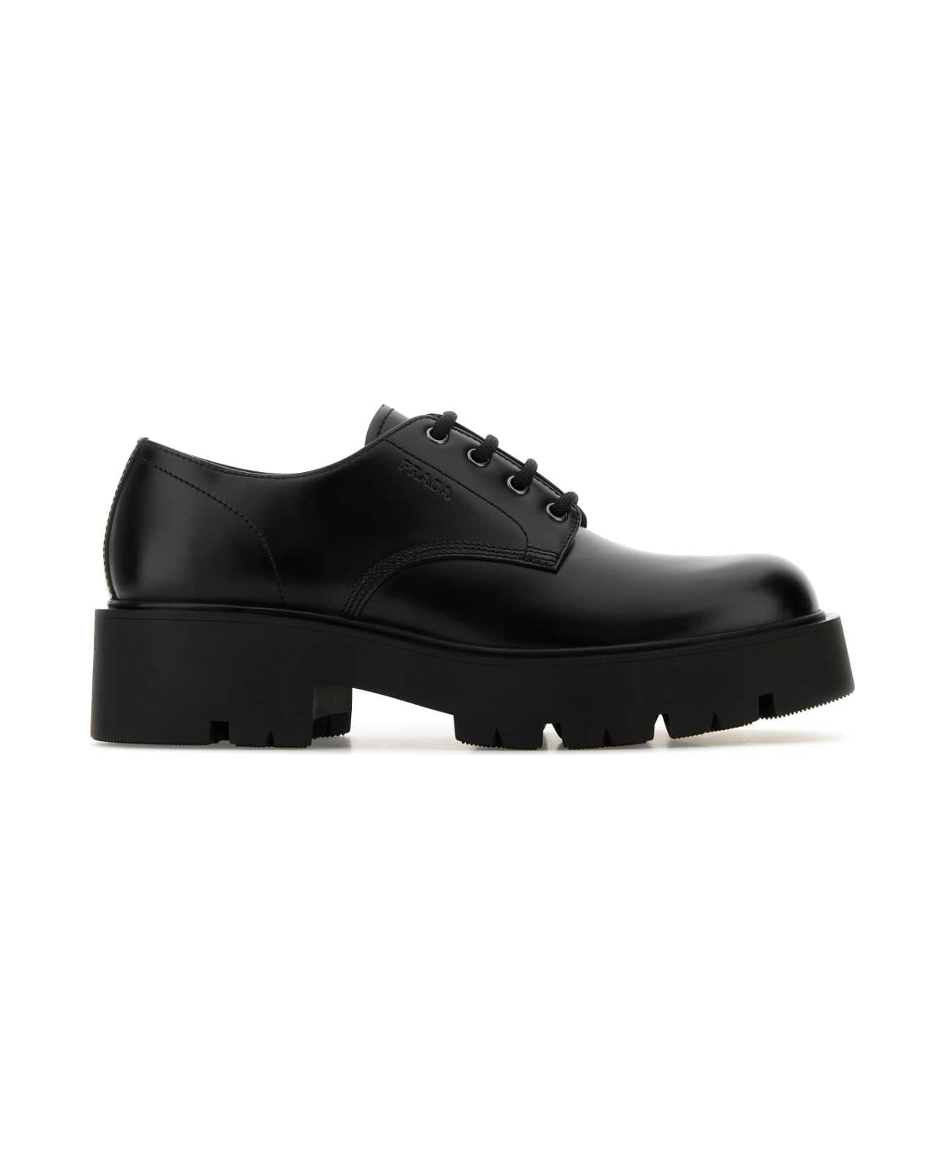 Prada Black Leather Lace-up Shoes - NERO