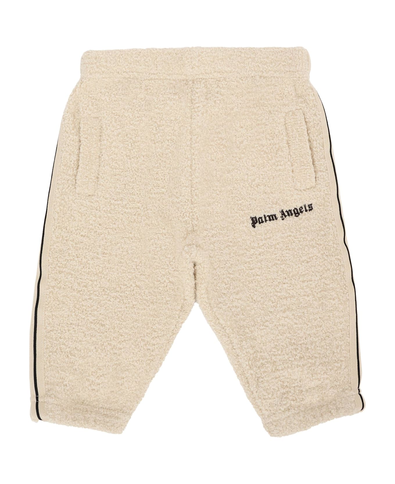 Palm Angels Beige Trousers For Babykids With Logo - Beige