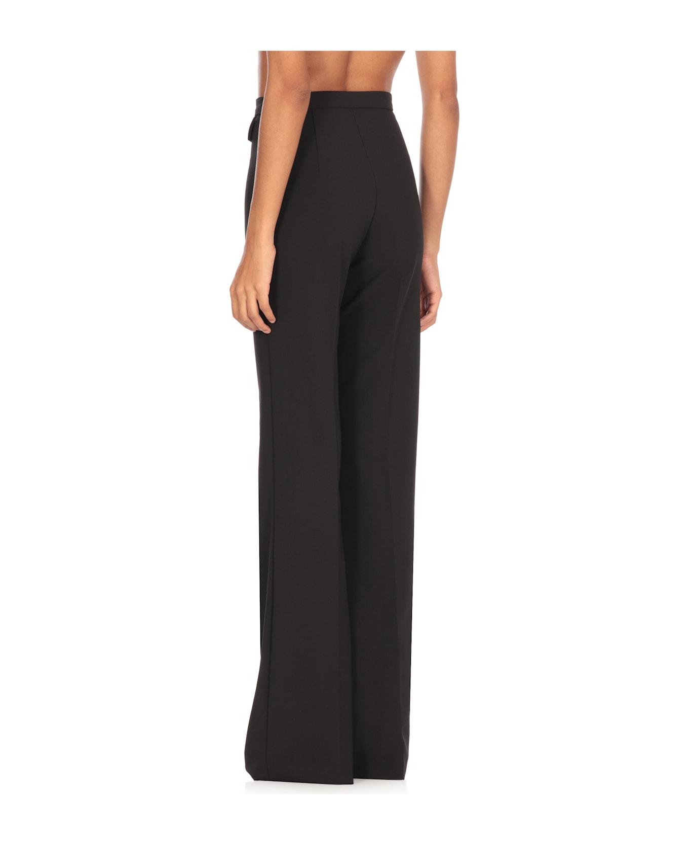Elisabetta Franchi Crepe Pants - Black ボトムス