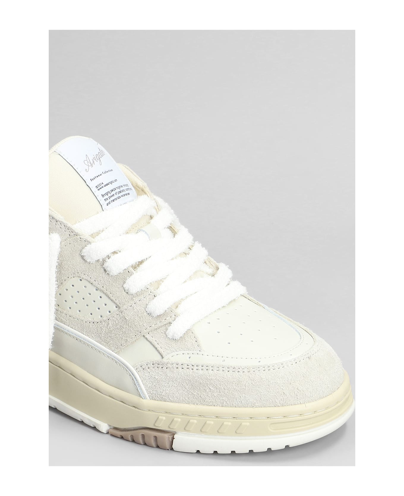 Axel Arigato Area Lo Fluffy Sneakers In Beige Suede And Leather - beige