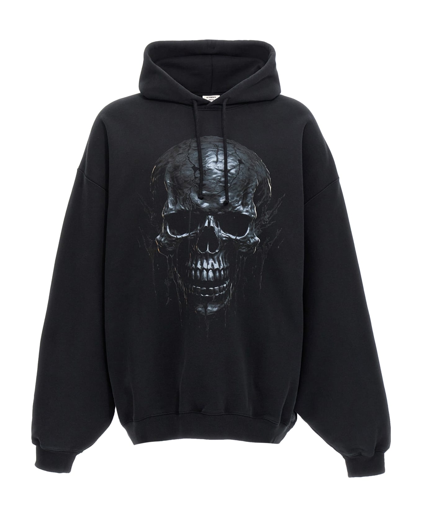 VETEMENTS 'black Skull Metal' Hoodie - Black  