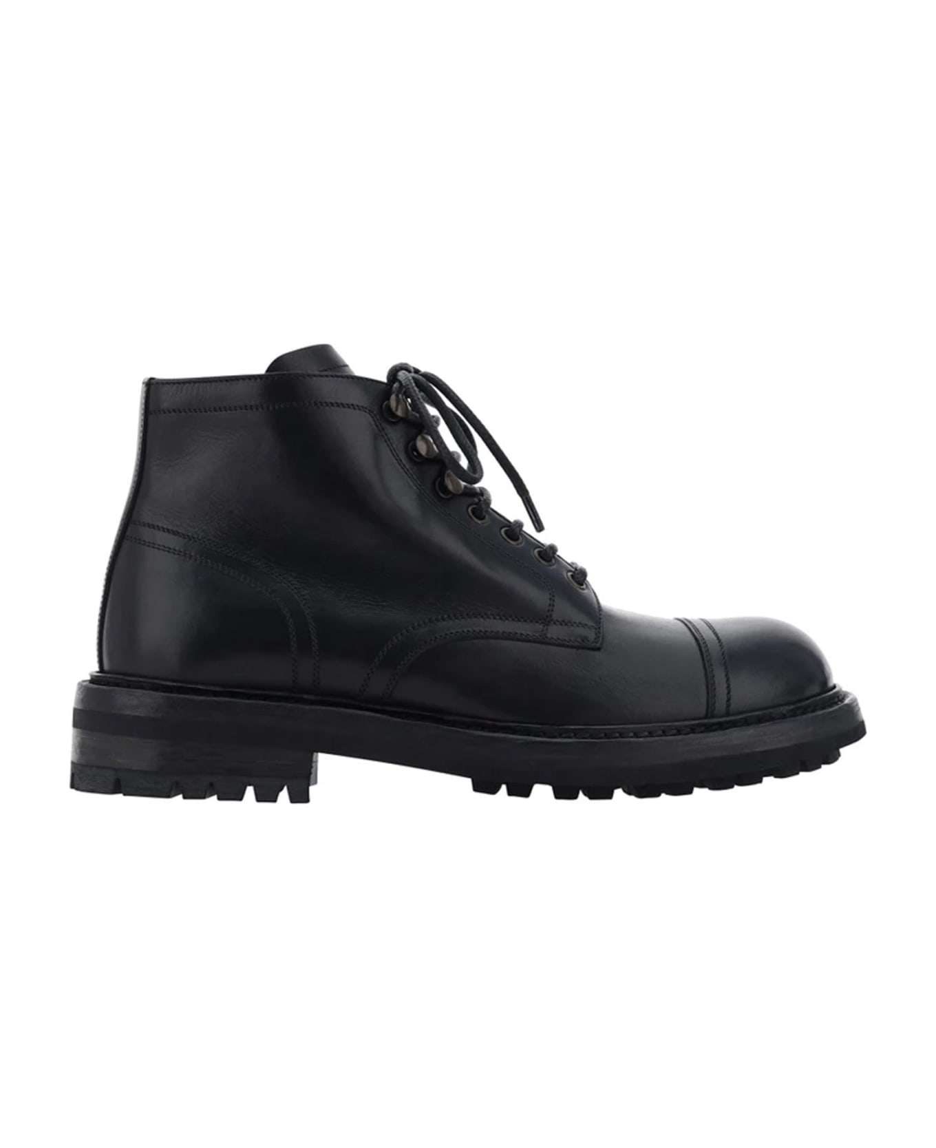 Dolce & Gabbana Lace-up Leather Boots - Black