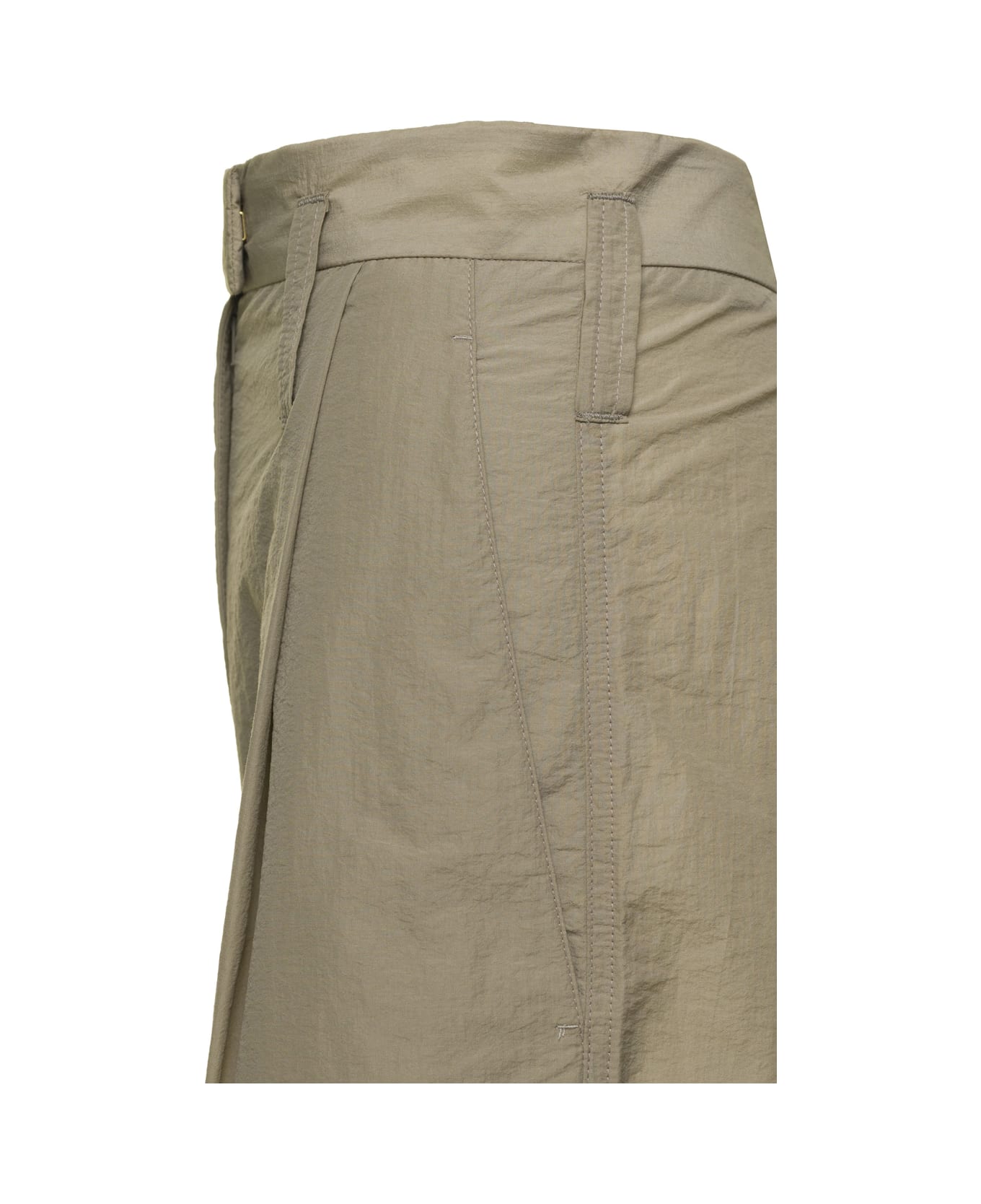 Philosophy di Lorenzo Serafini Green Wide Leg Trousers In Cotton Blend Woman - Beige