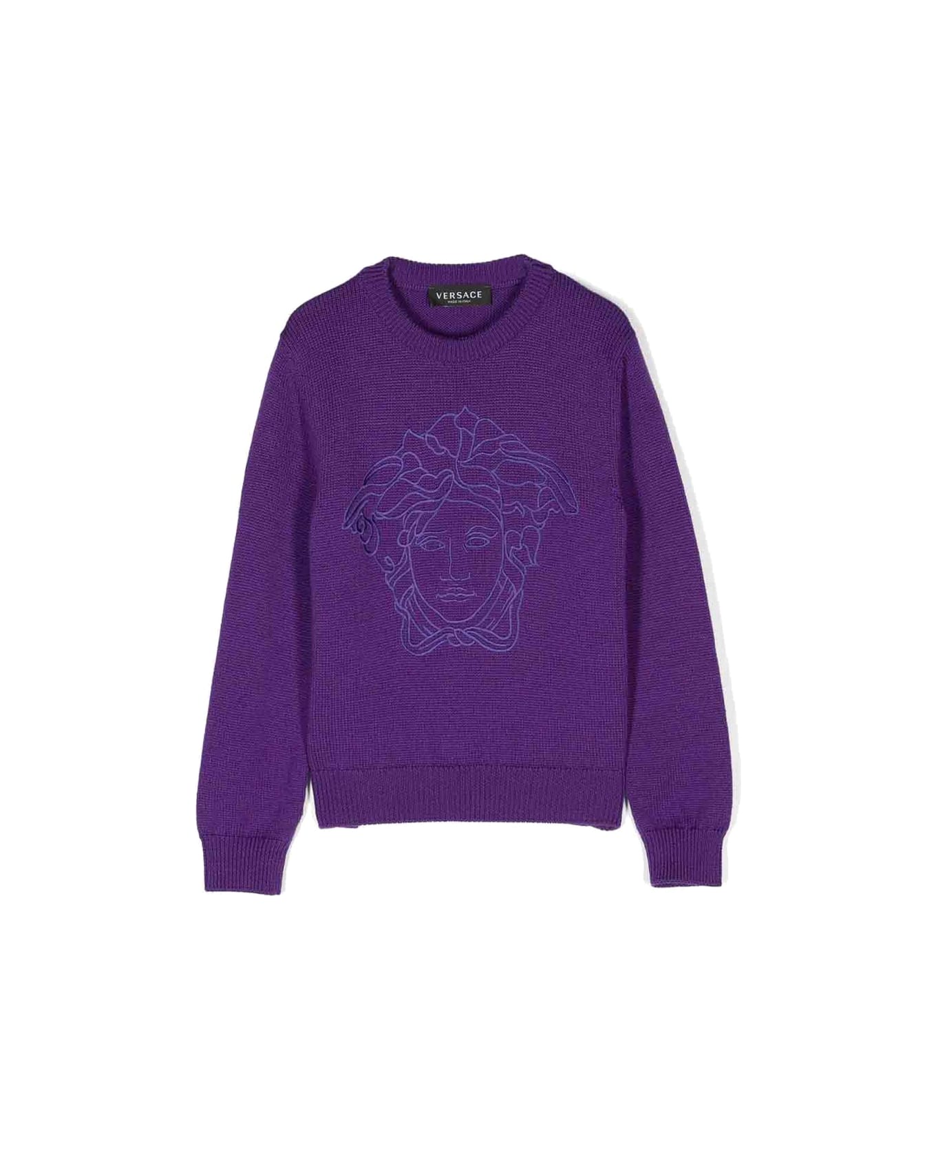 Versace Medusa Choker Pullover - PURPLE