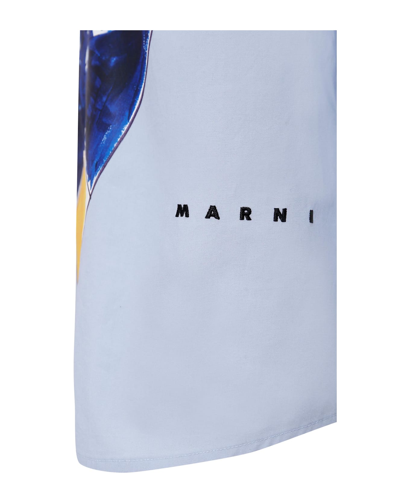 Marni Light Blue Shirt For Boy With Jungle Print - Light Blue