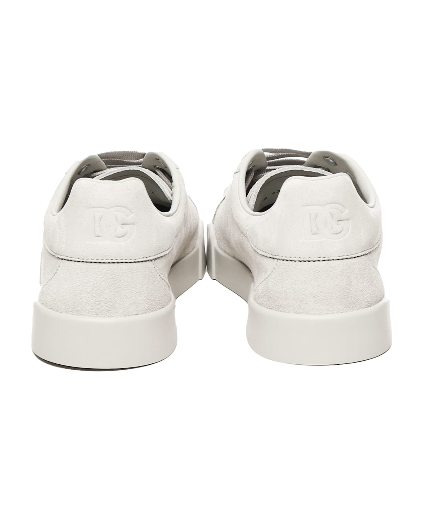 Dolce & Gabbana Portofino Sneaker In Calfskin - Alluminio