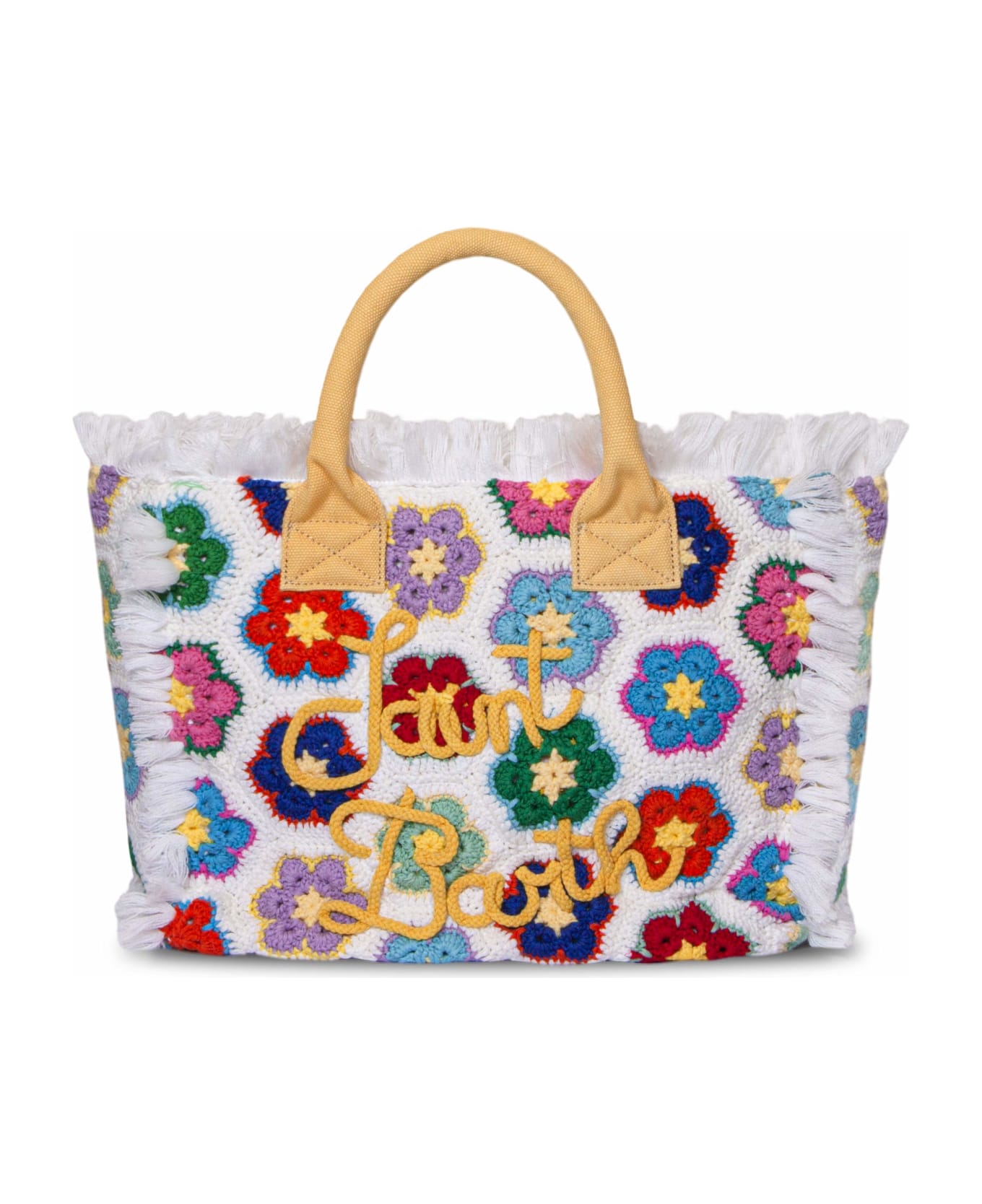 MC2 Saint Barth Vanity Crochet Flower Shoulder Bag - WHITE トートバッグ